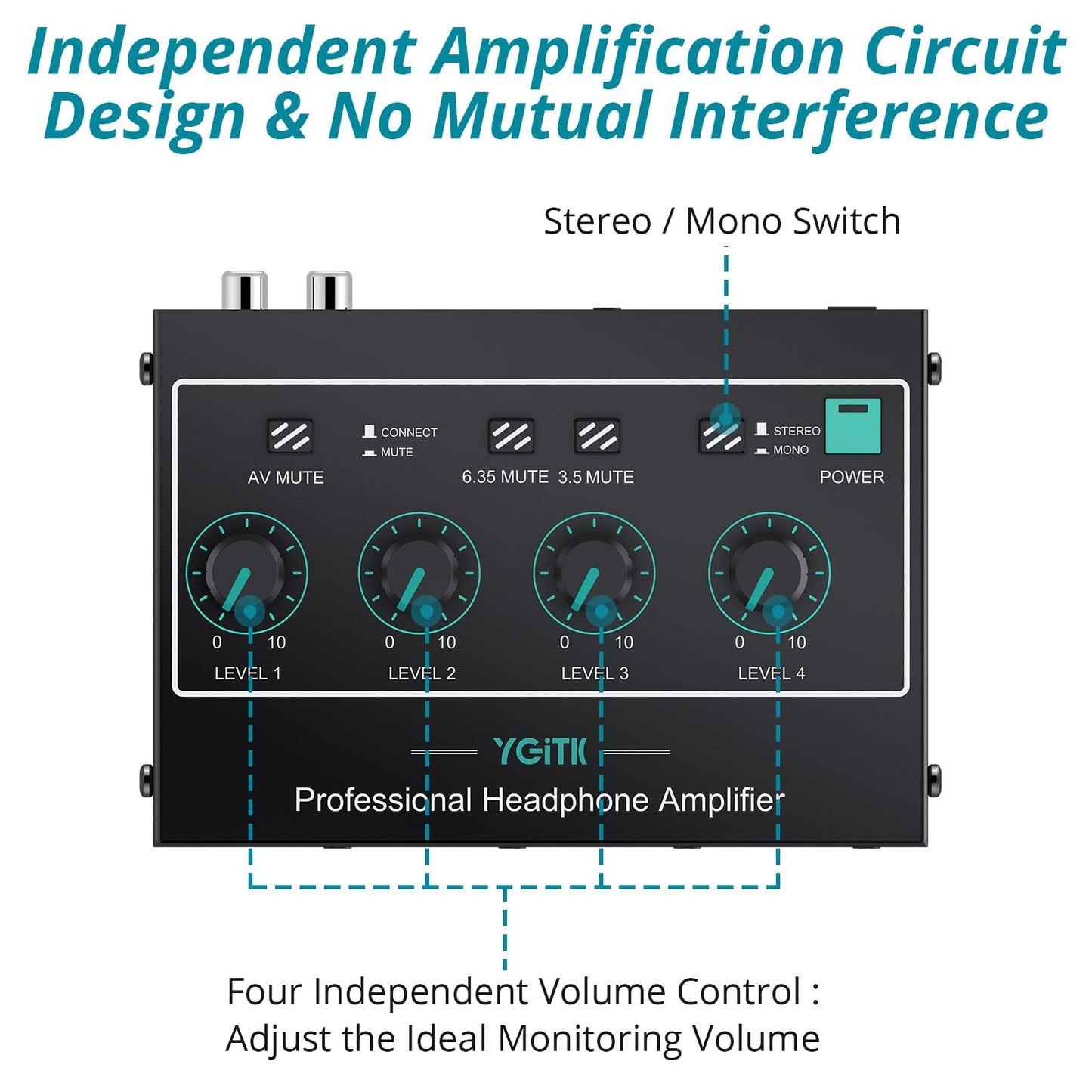 QuadMix Pro: 4-Channel Headphone Amp & Audio Mixer