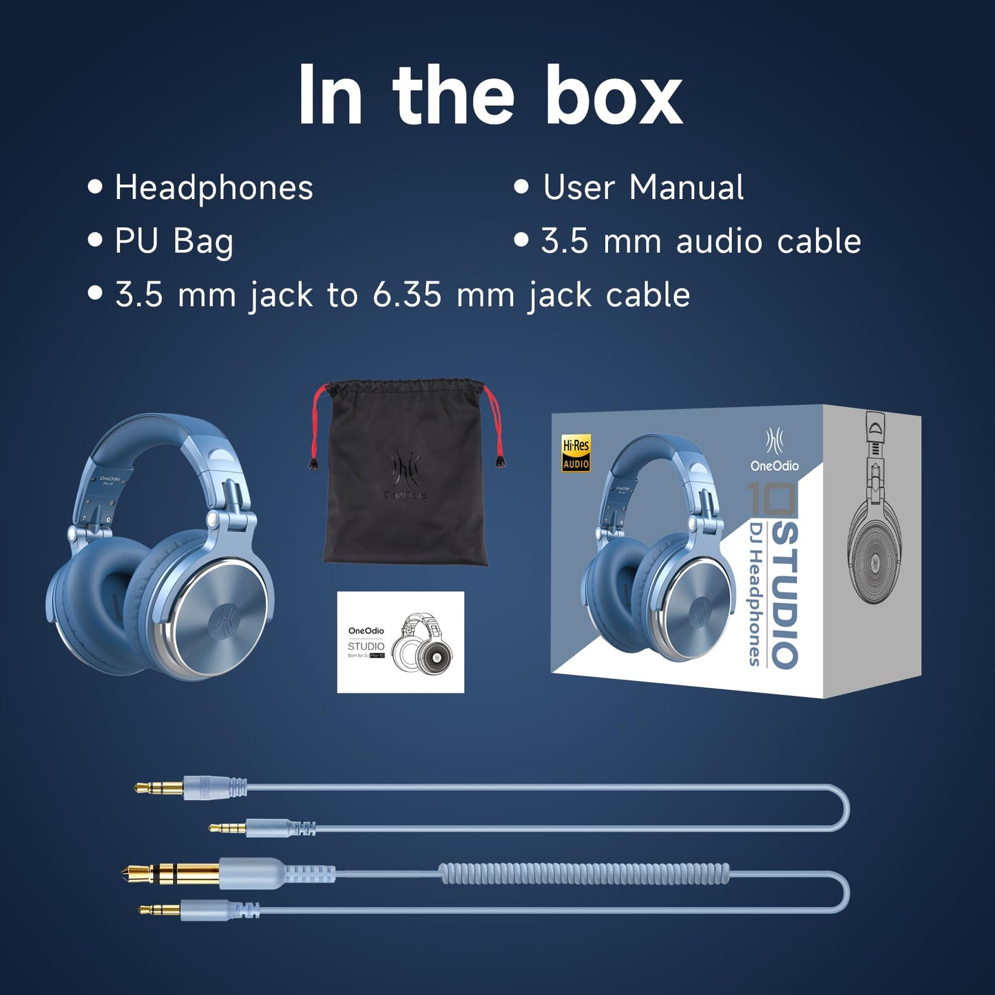 OneOdio Pro DJ Studio Over-Ear Headphones - Black