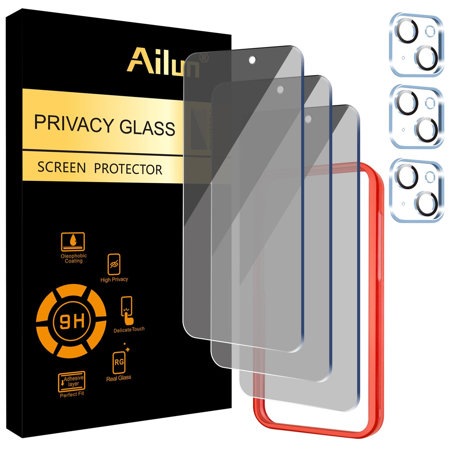 Ailun iPhone 16 Privacy & Lens Protector 3-Pack - Small Enterprise