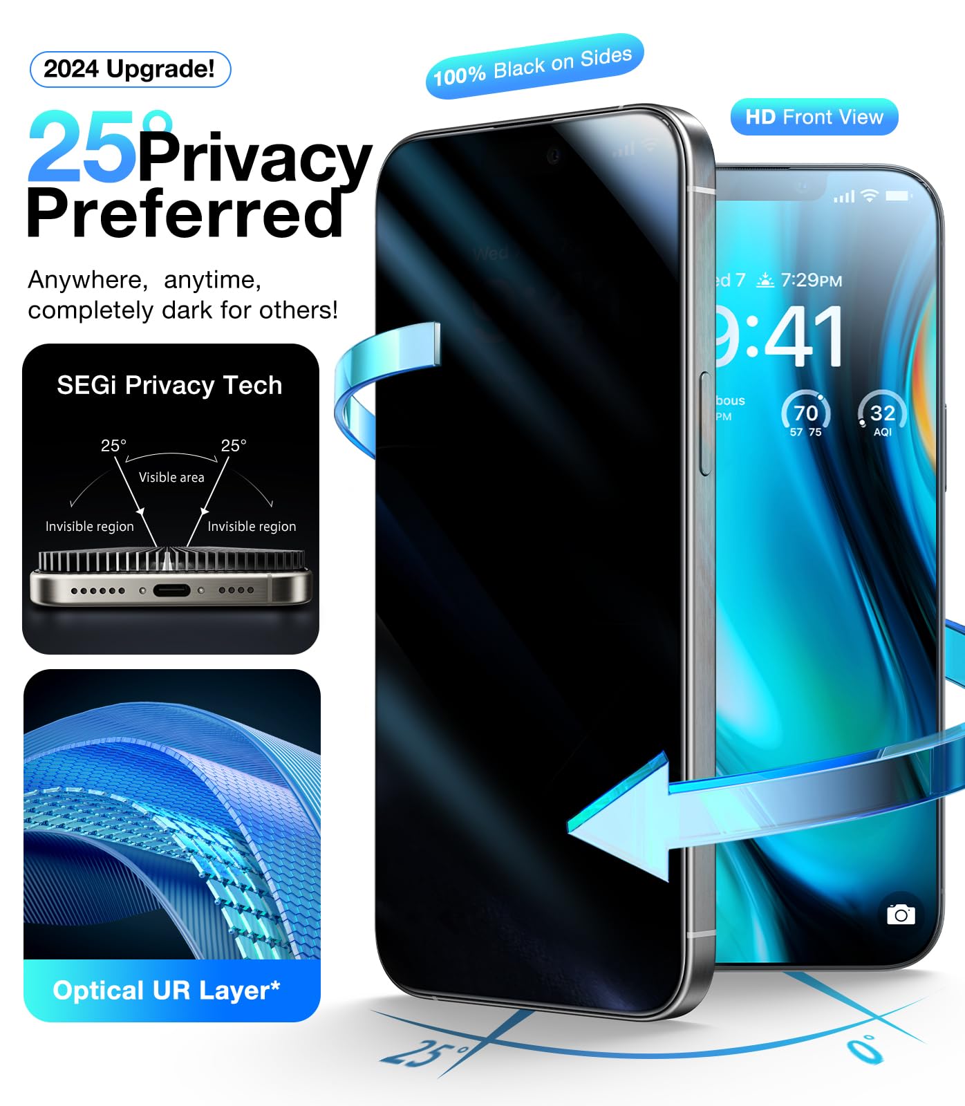 UltraGlass 9H+ Privacy Shield for iPhone 16 - Small Enterprise