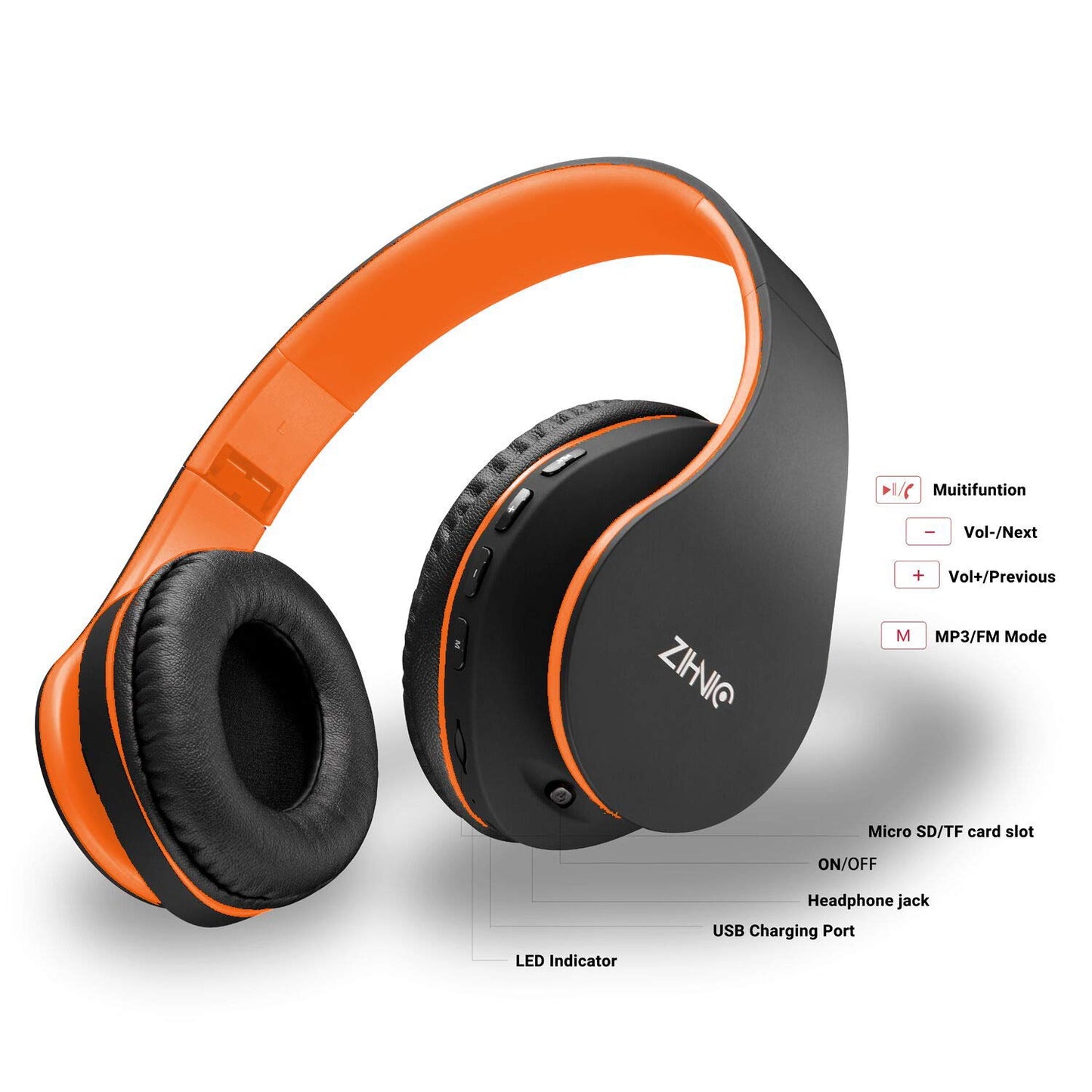 ZIHNIC RoseGold Bluetooth Over-Ear Headphones - Small Enterprise