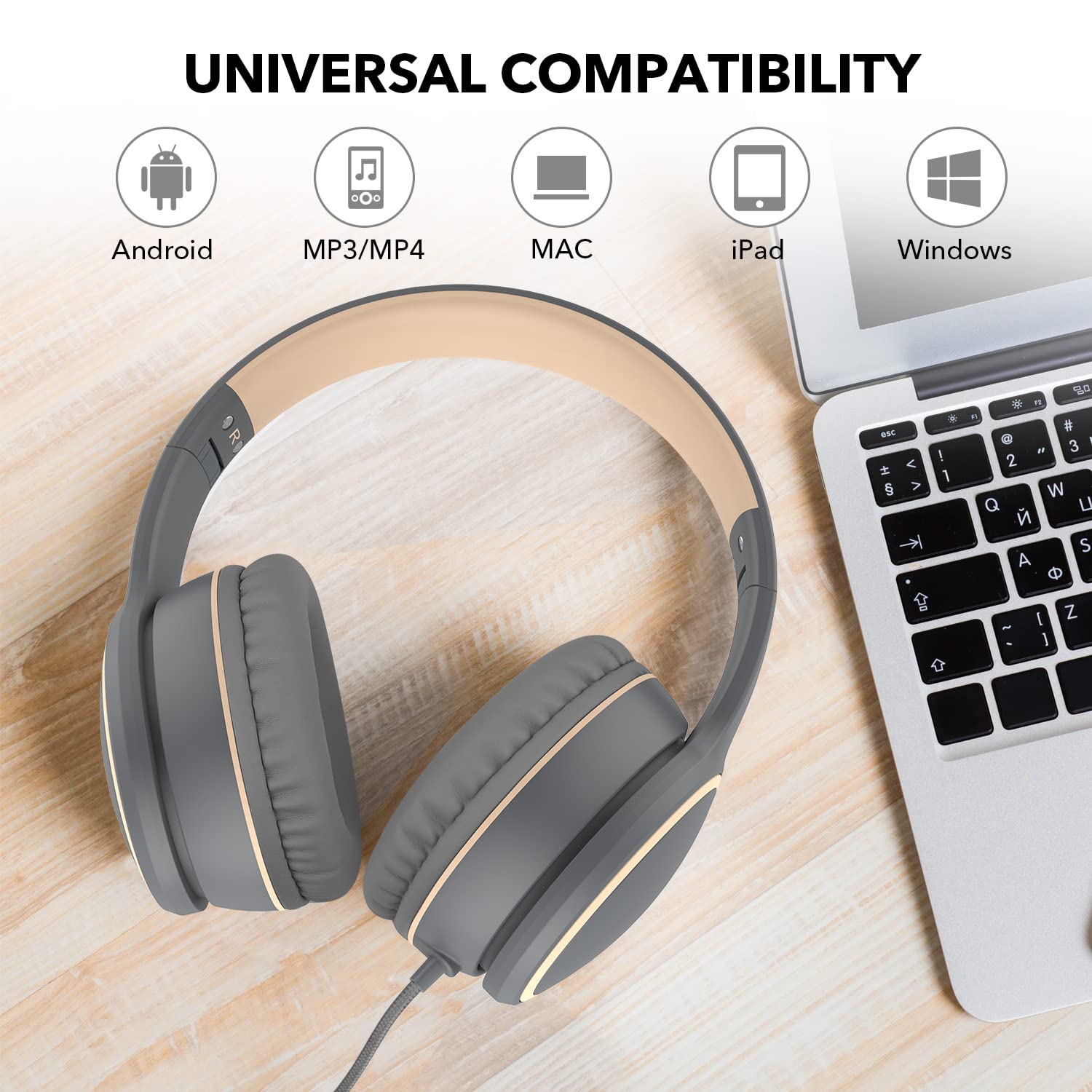 RORSOU R10 Foldable Bass Headphones with Mic - Small Enterprise