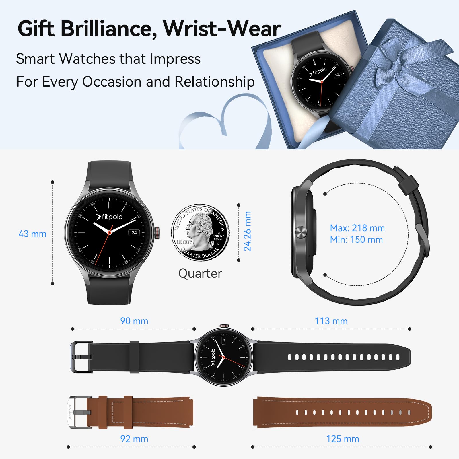 PinkFit Smartwatch - 2 Bands, 7-day Battery - Small Enterprise