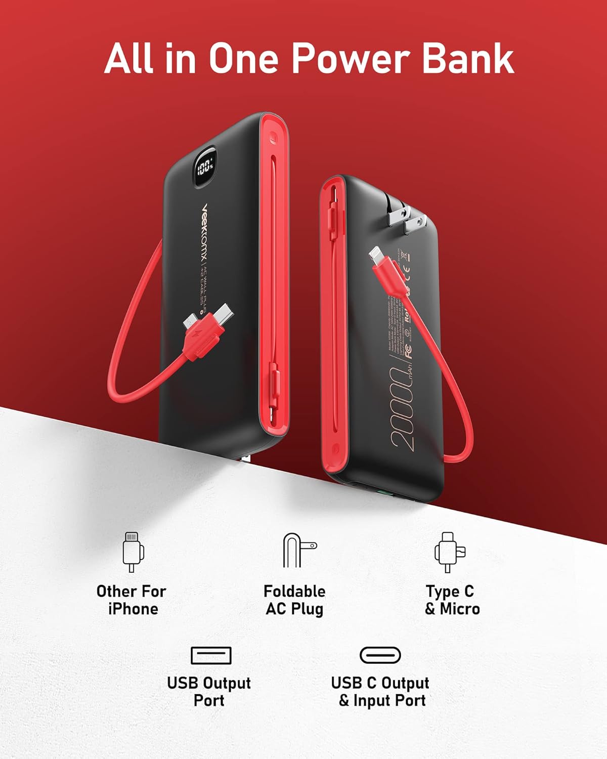 VEEKTOMX SlimCharge 10K: Ultimate Travel Power Bank - Small Enterprise