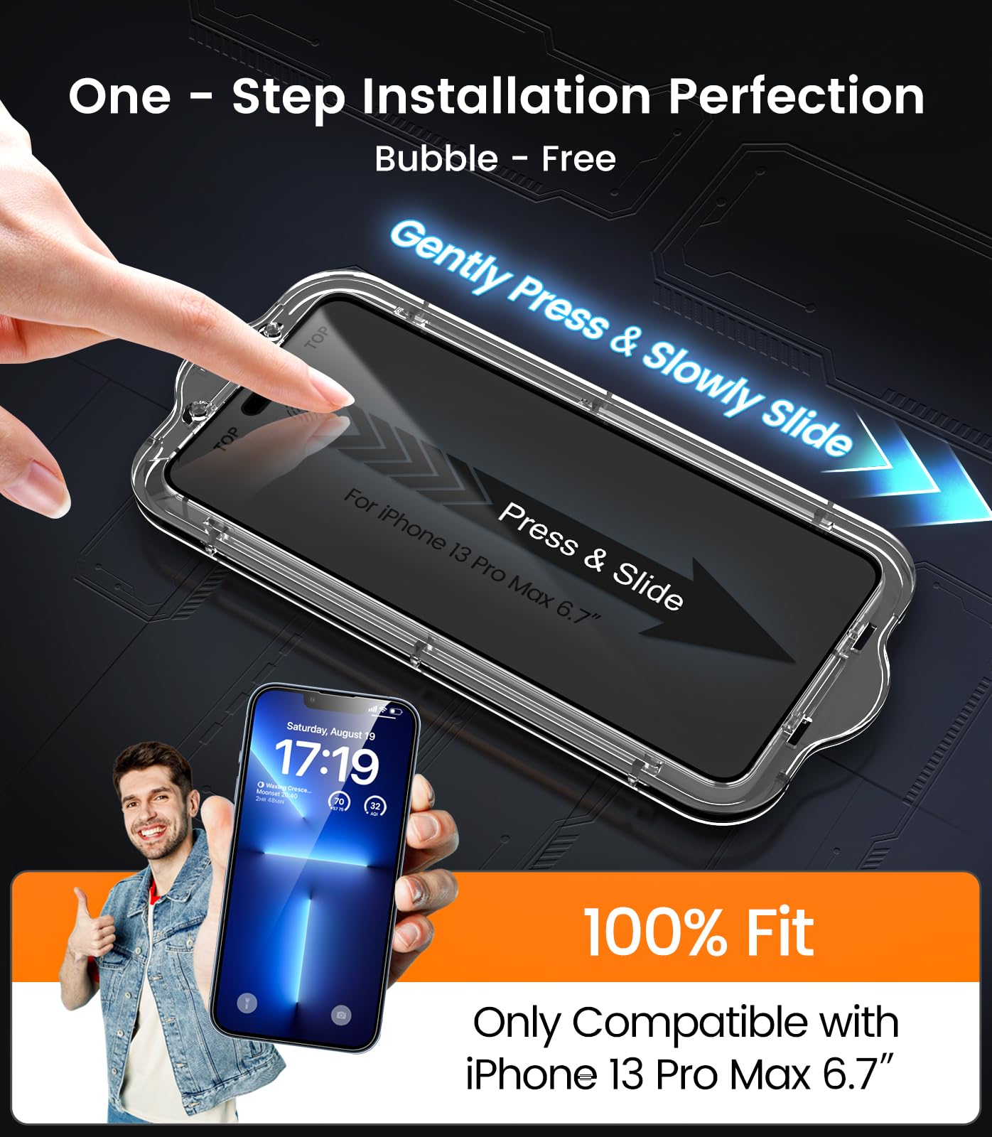 iPhone 13 4-Pack Privacy Glass Shield - Military Grade - Small Enterprise