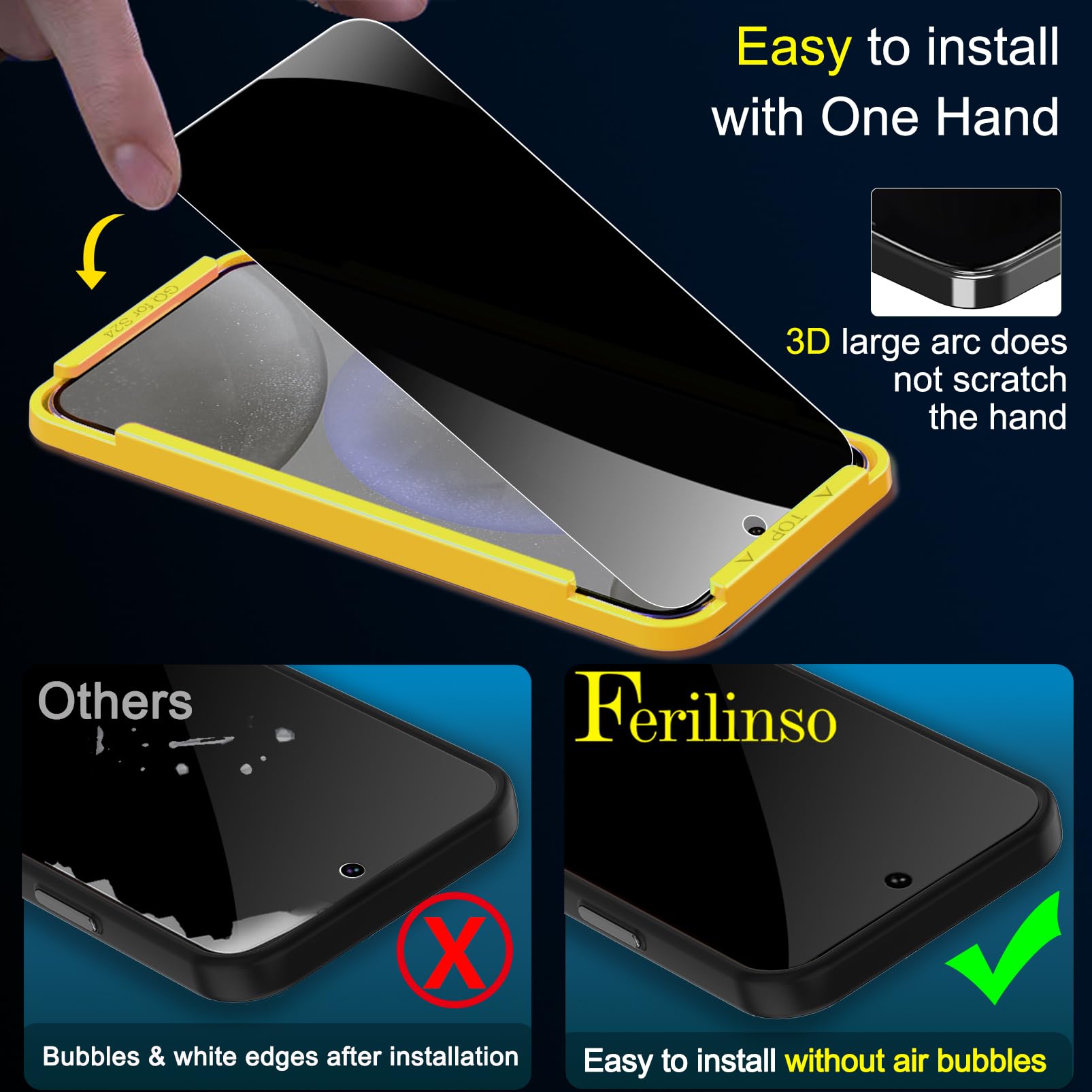 Ferilinso Privacy Screen Protector for iPhone - Small Enterprise