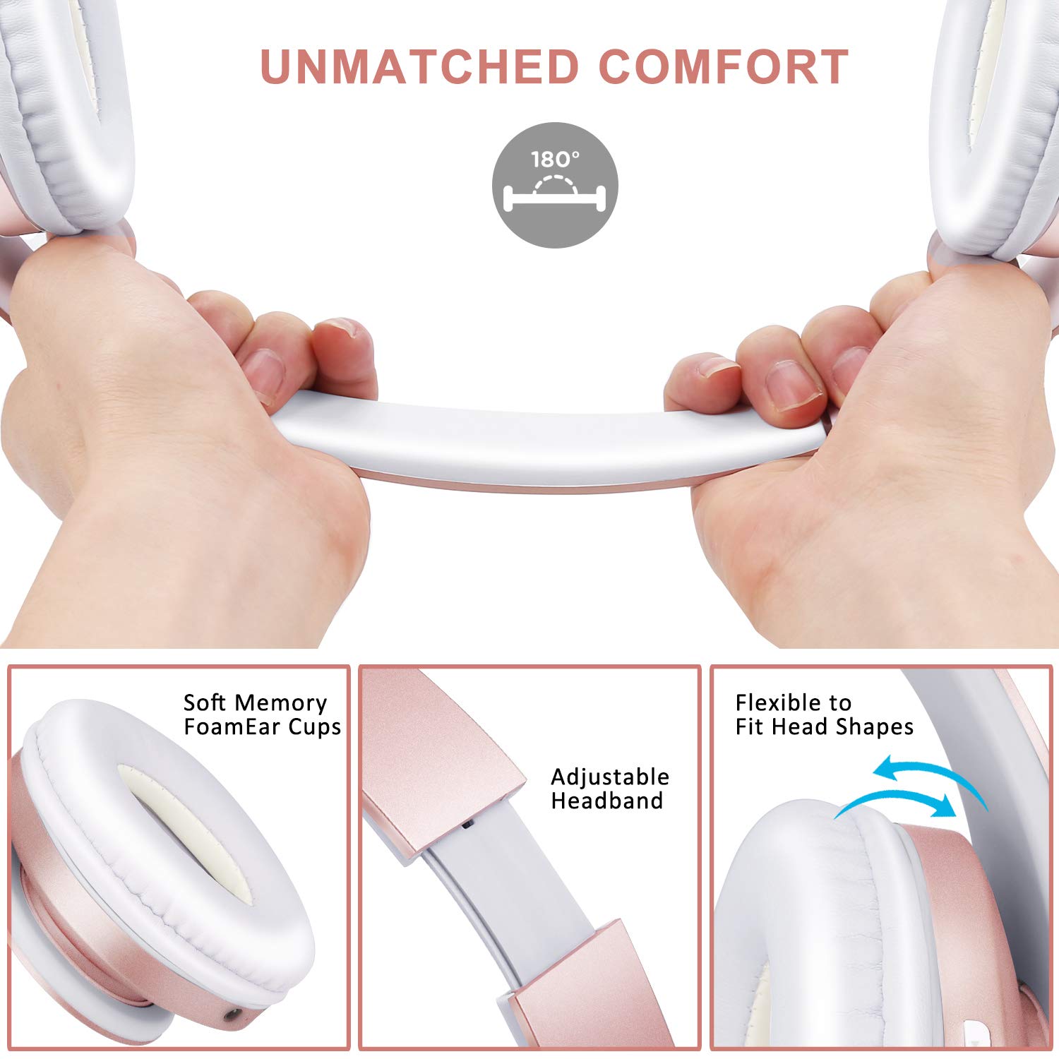 ZIHNIC RoseGold Bluetooth Over-Ear Headphones - Small Enterprise