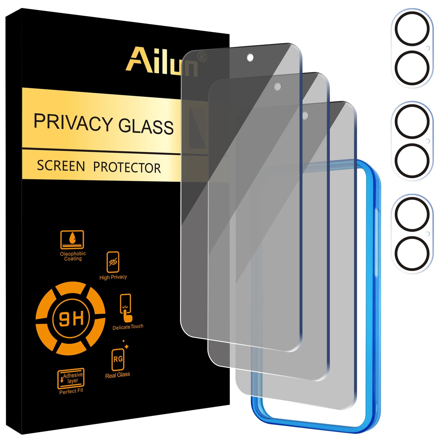 Ailun iPhone 16 Privacy & Lens Protector 3-Pack - Small Enterprise
