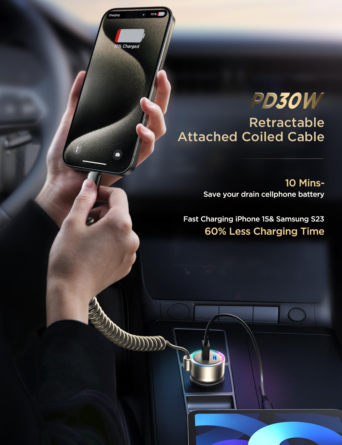 TurboCharge 72W Car Adapter: iPhone & Galaxy Ready!