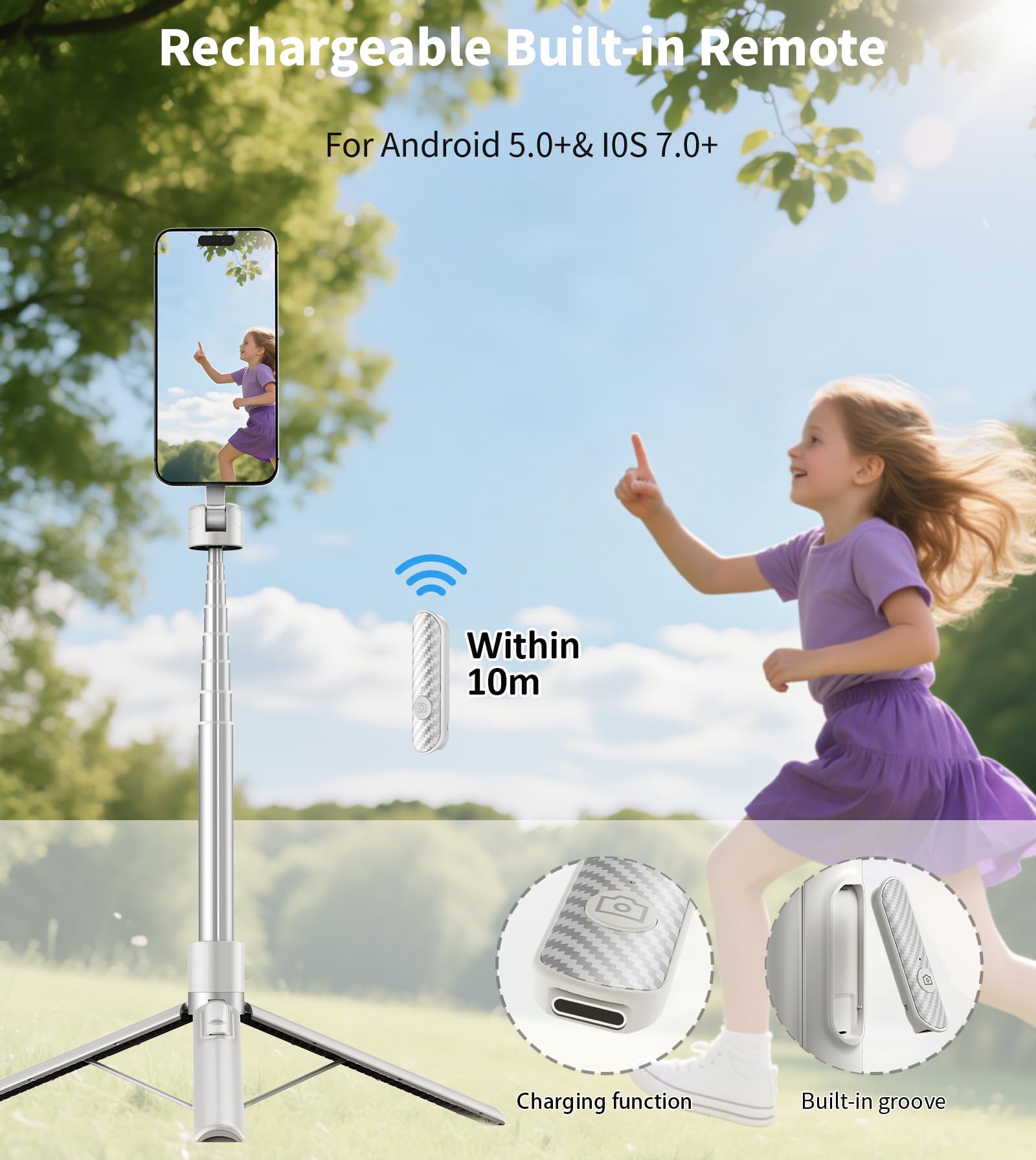 TONEOF MagFlex 68 Tripod Selfie Stick - Beige Gray - Small Enterprise