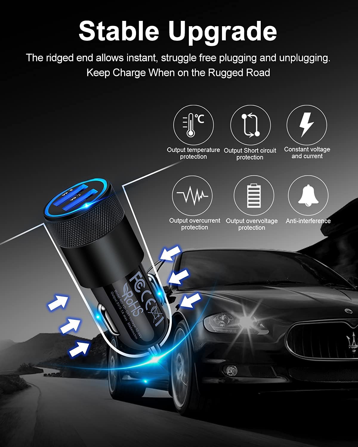 DualBoost Car Charger: Fast 3.4A 2-Pack USB Adapter