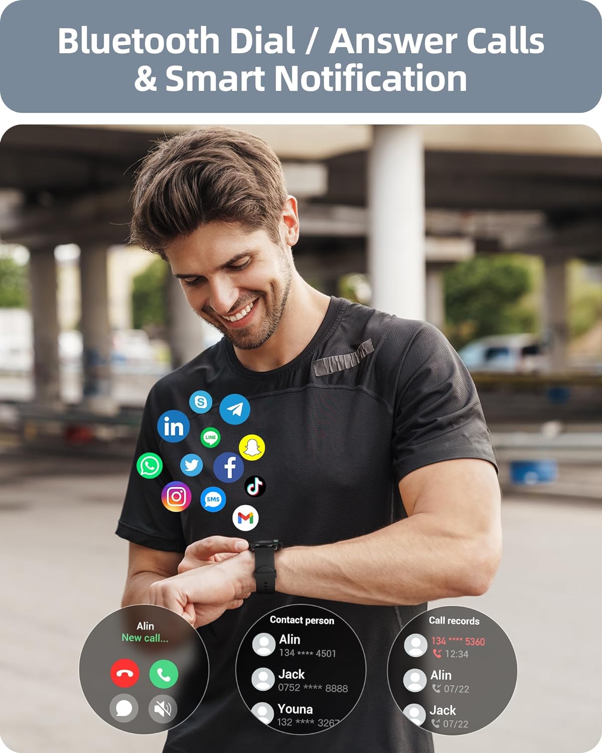 Smart Watch for Men Women(Answer/Make Calls), HD Screen Fitness Tracker IP68 Waterproof 100+ Sport Modes, Heart Rate Sleep Monitor, Pedometer, Smartwatch for Android Phones/Iphone Compatible
