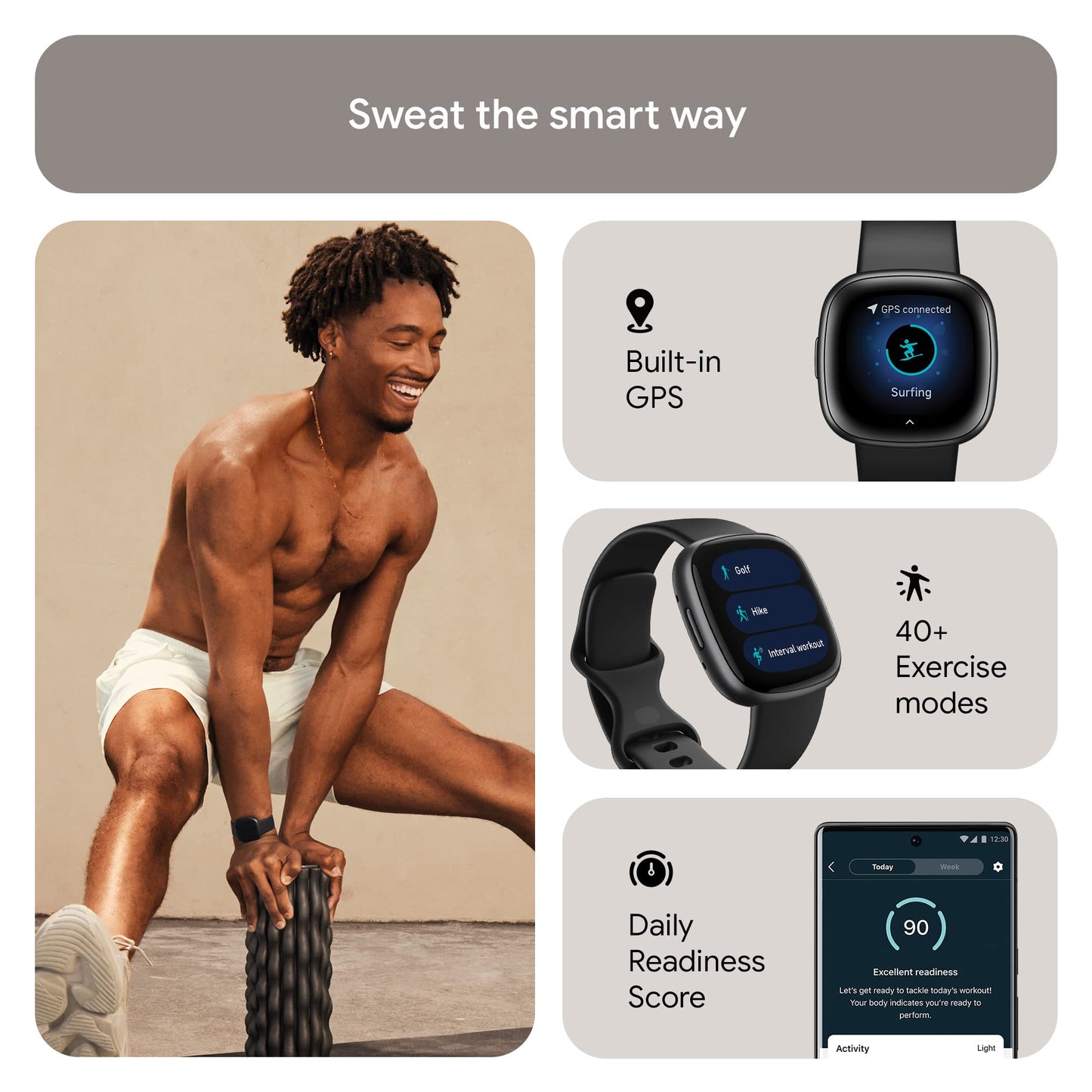 Fitbit Versa 4 Smartwatch - Health & Fitness Companion - Small Enterprise