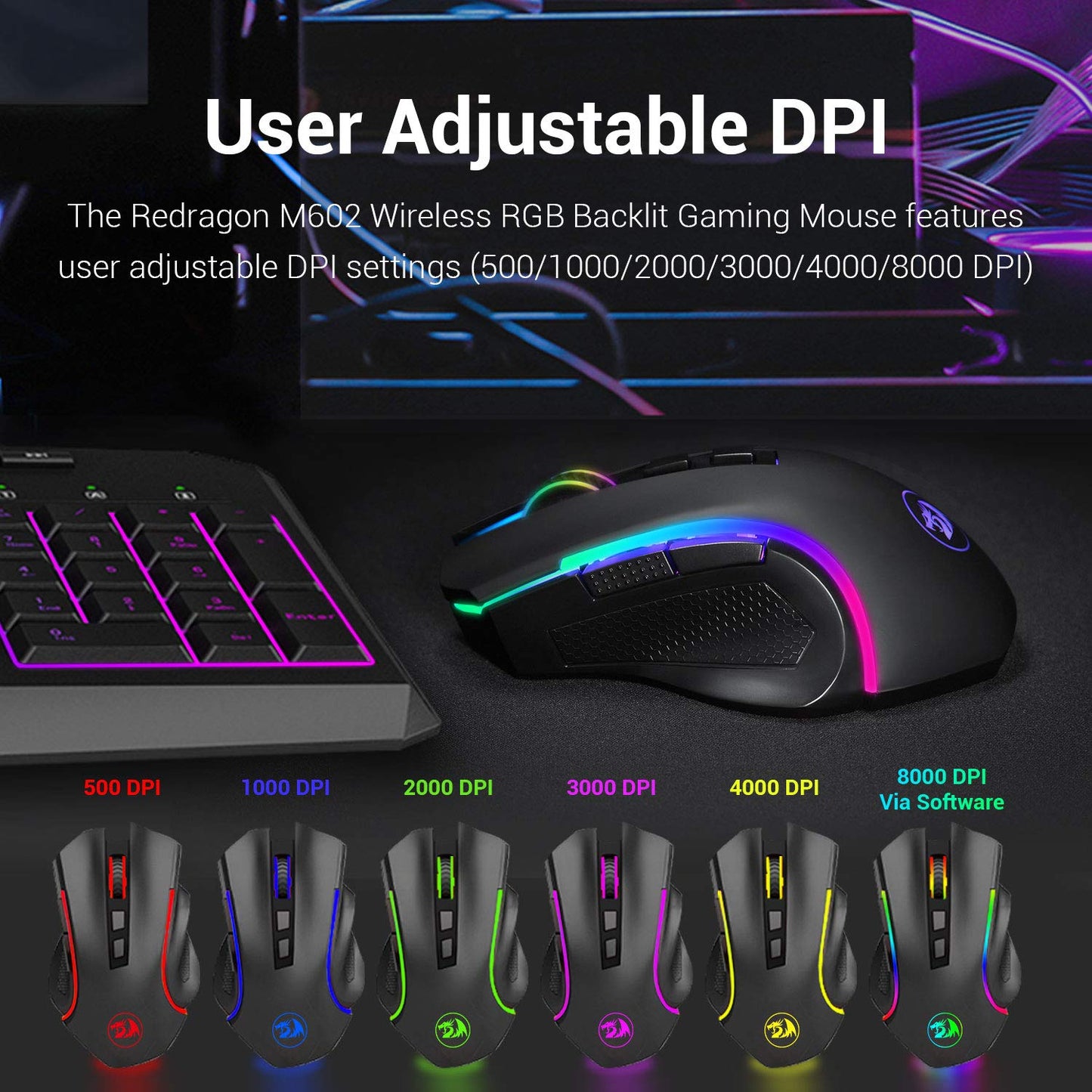 Griffin Pro: Wireless RGB Gaming Mouse 7200 DPI
