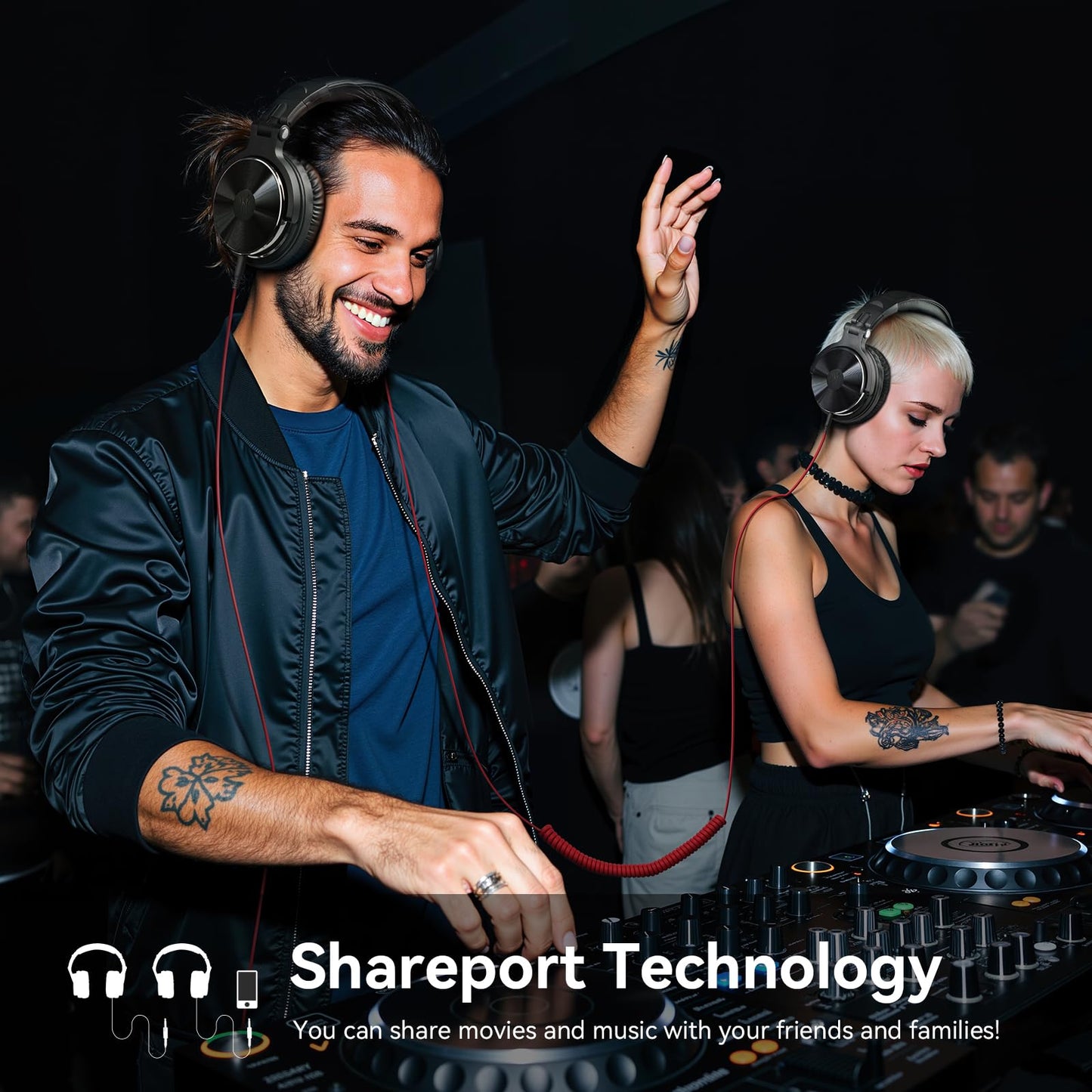 OneOdio Pro DJ Studio Over-Ear Headphones - Black