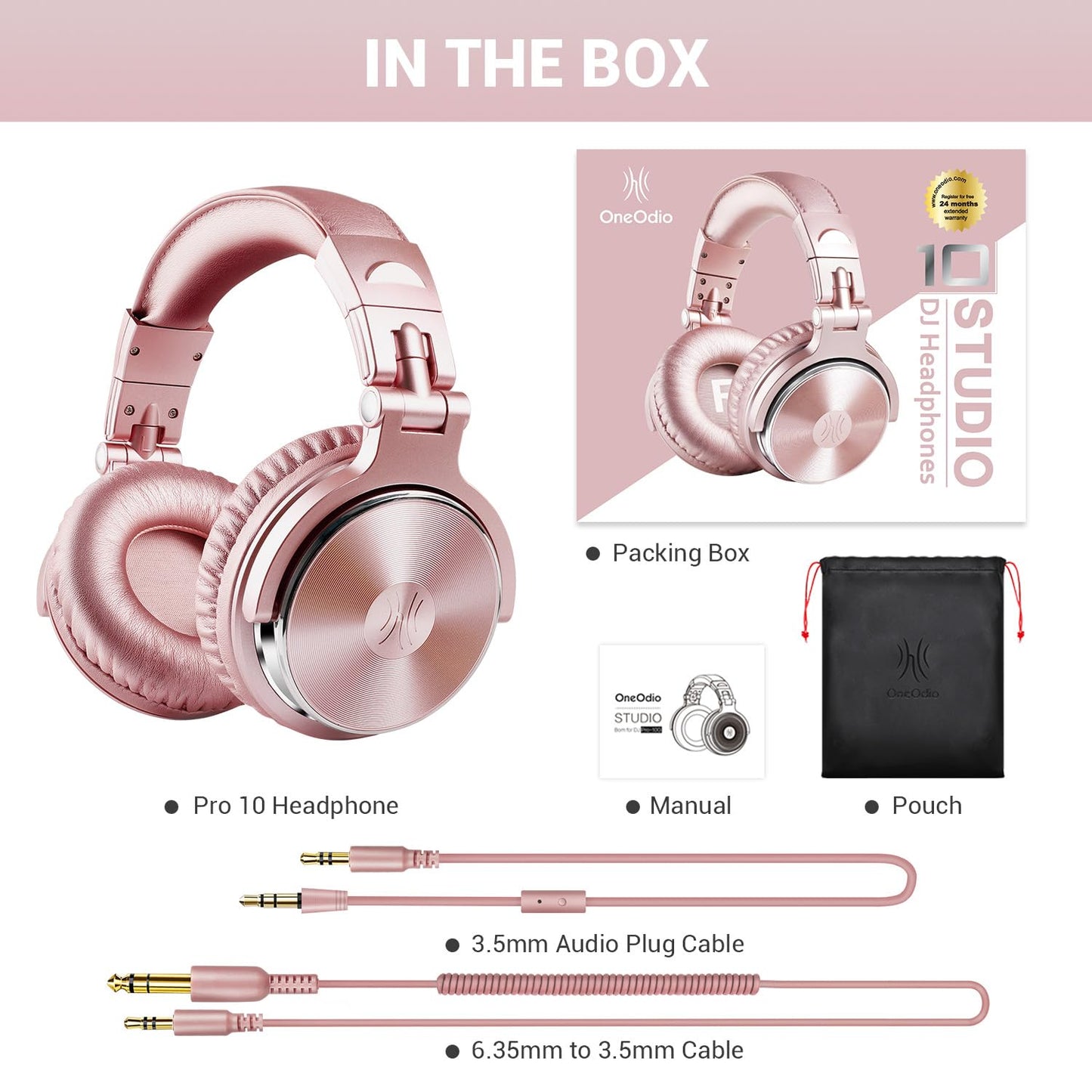 OneOdio Pro DJ Studio Over-Ear Headphones - Black