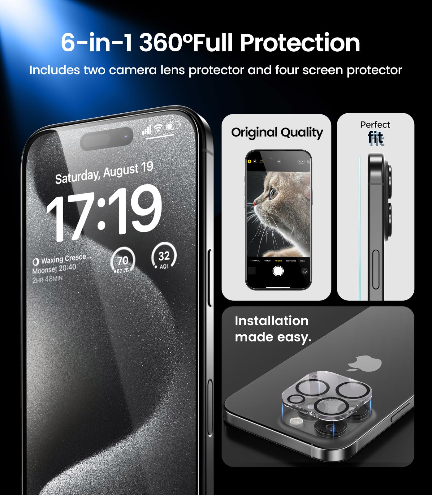 iPhone 13 4-Pack Privacy Glass Shield - Military Grade - Small Enterprise