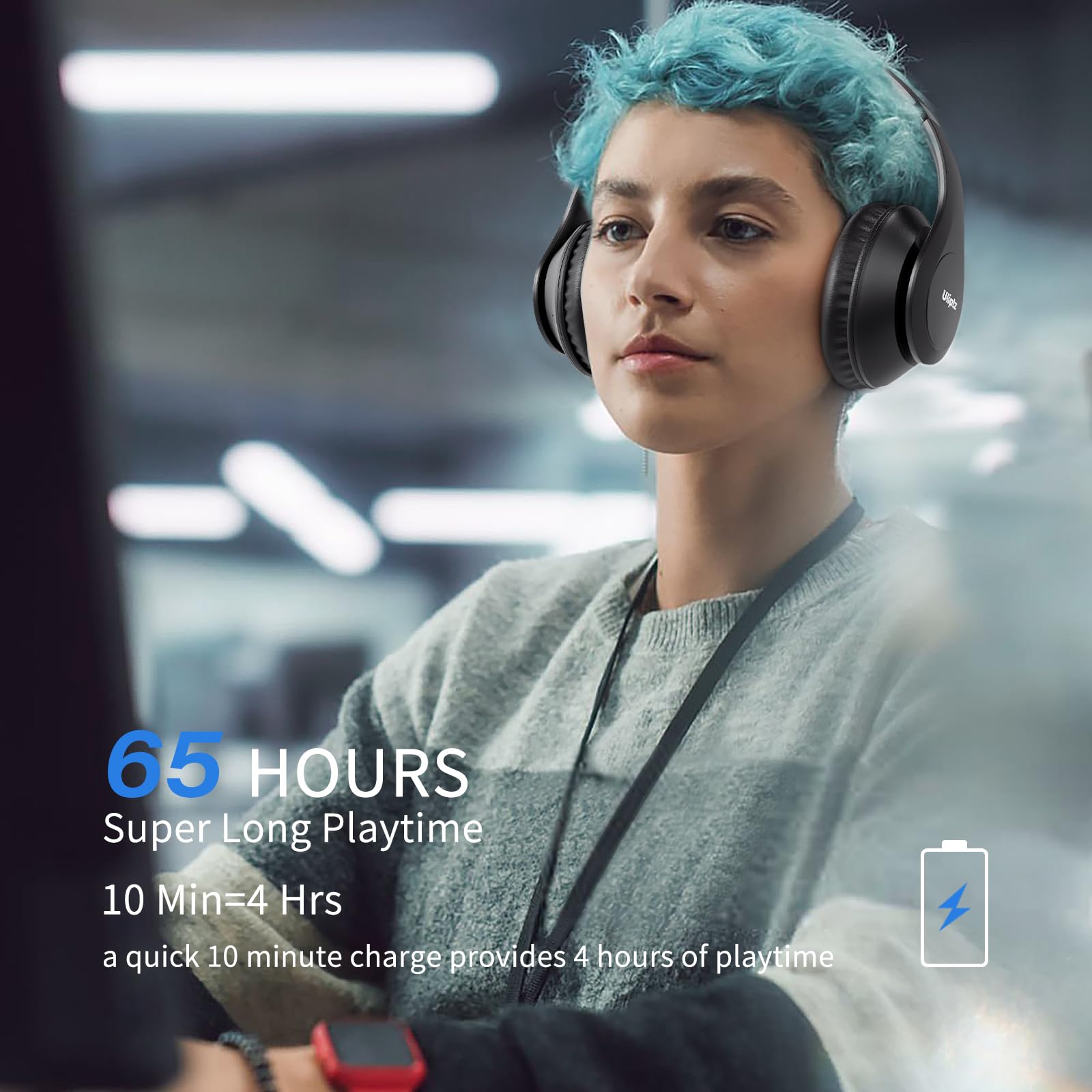 Uliptz HiFi Bluetooth Headphones - 65H Playtime - Small Enterprise