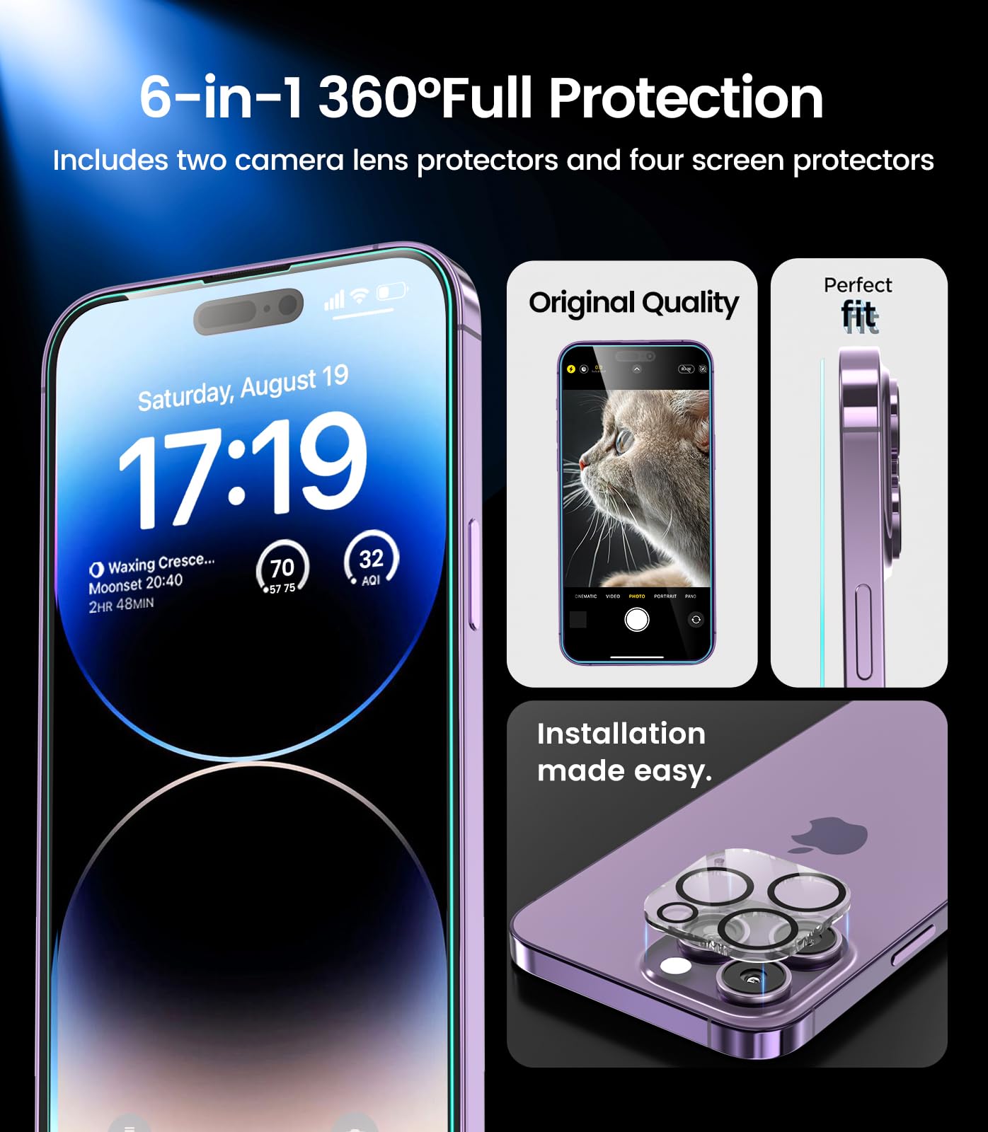 iPhone 13 4-Pack Privacy Glass Shield - Military Grade - Small Enterprise