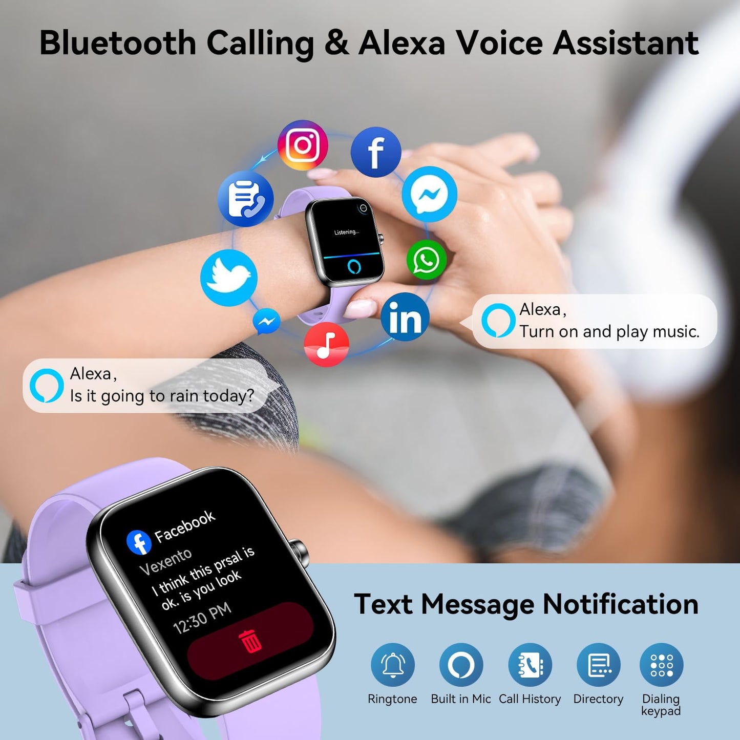 FitSmart Alexa Watch: HD Touchscreen & Health Tracker - Small Enterprise