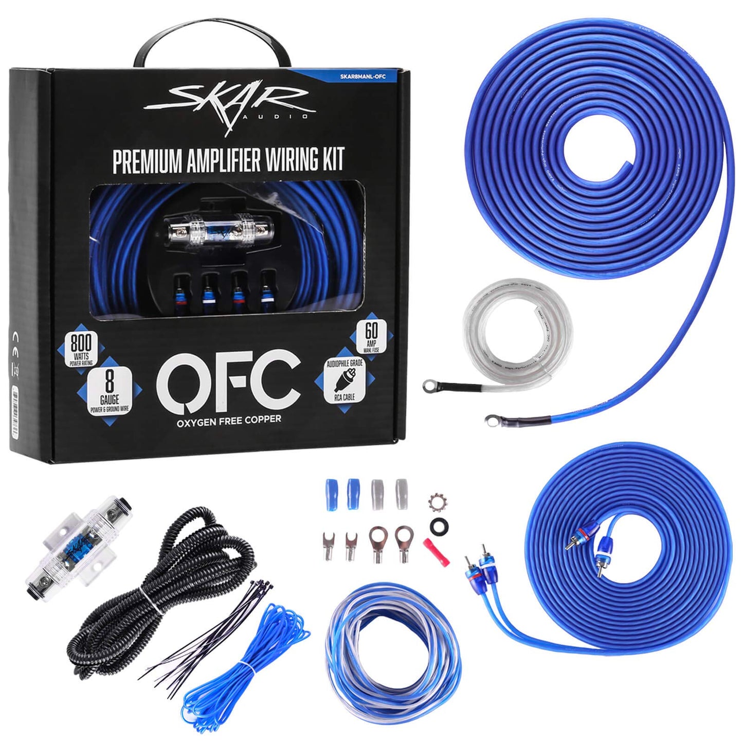SkarSound Pro 1/0 Gauge OFC Amp Wiring Kit