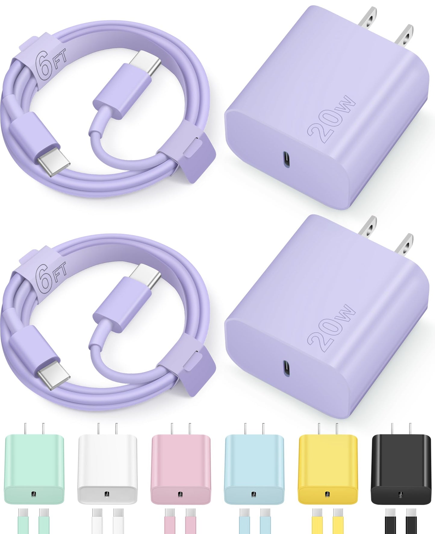 iCharge Duo: Fast USB-C Charger & 6FT Cables Pack - Small Enterprise