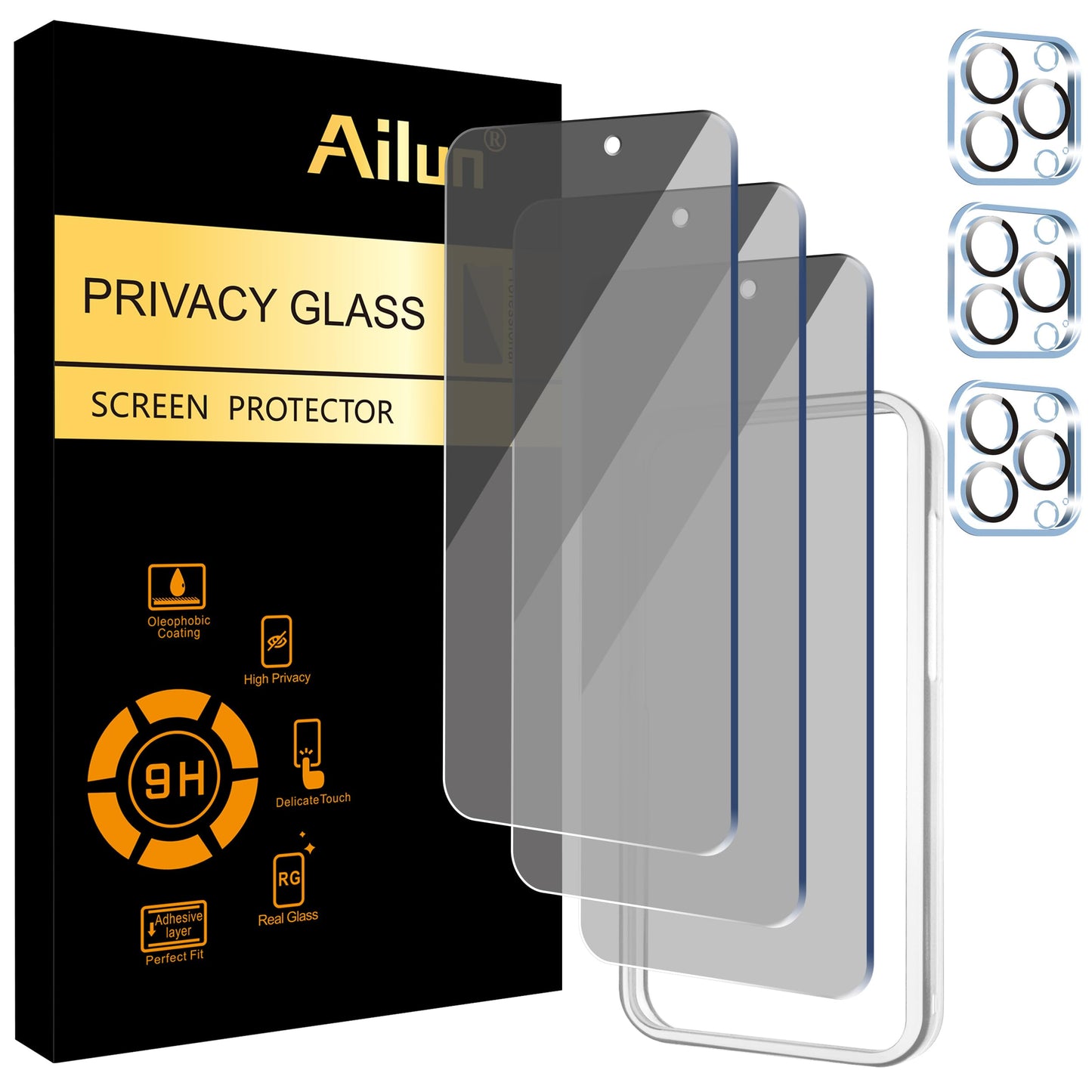 Ailun iPhone 16 Privacy & Lens Protector 3-Pack - Small Enterprise