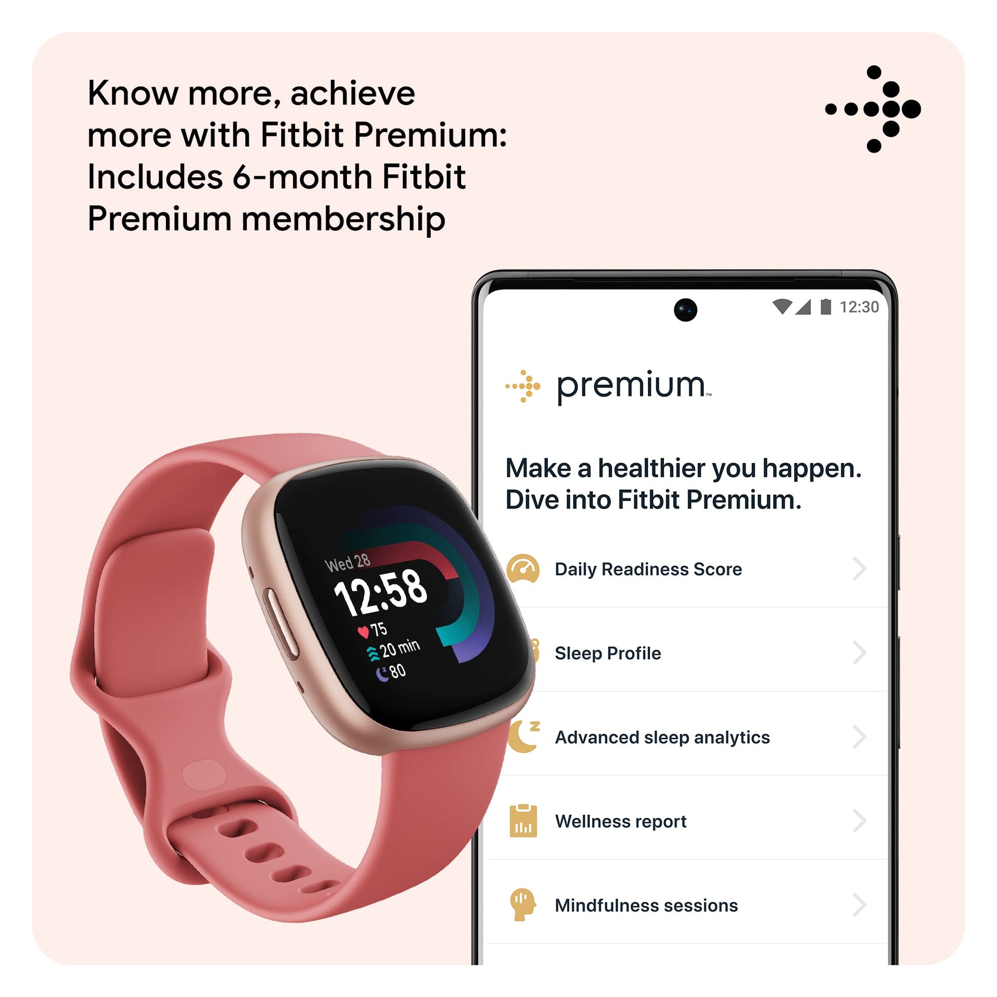 Fitbit Versa 4 Smartwatch - Health & Fitness Companion - Small Enterprise