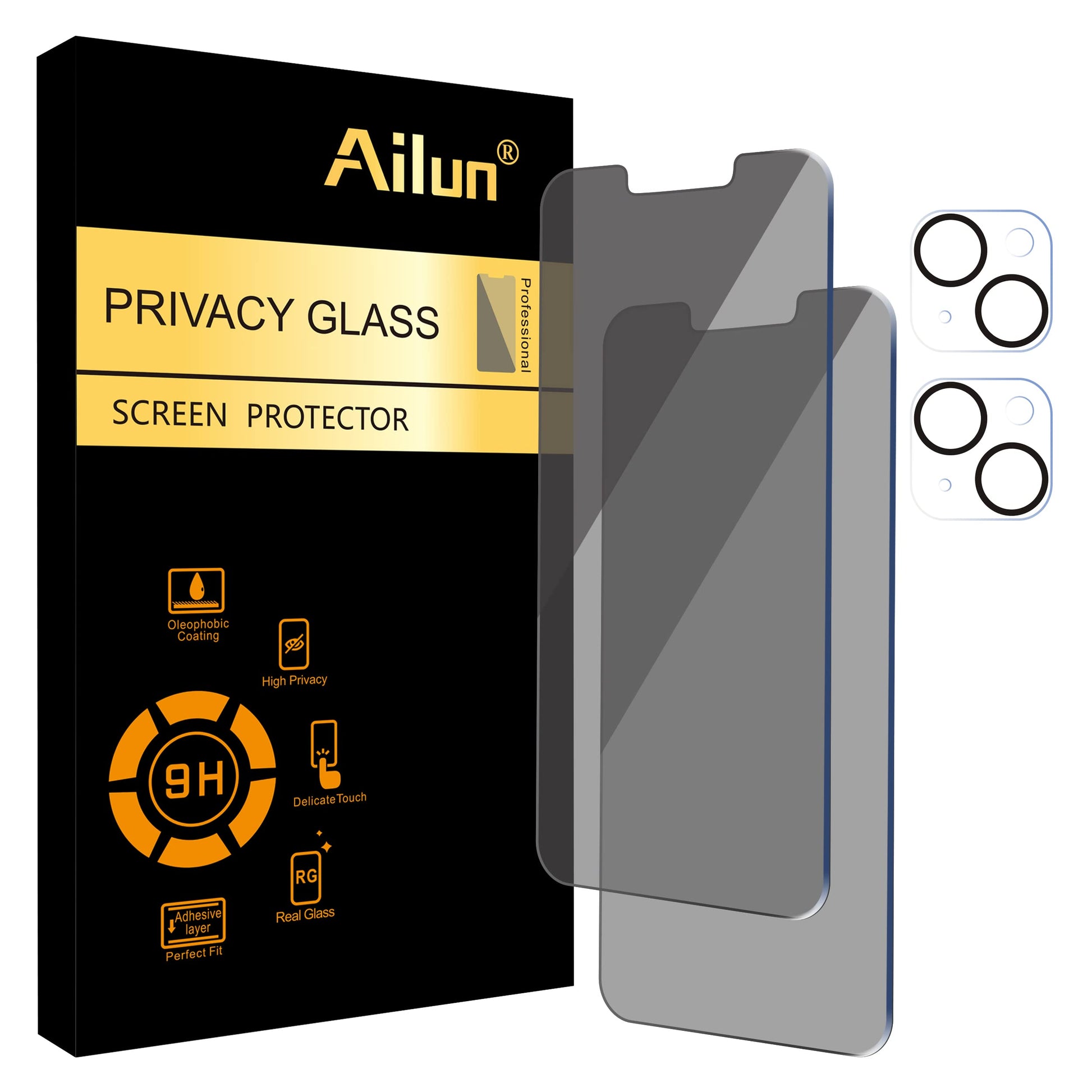 Ailun iPhone 16 Privacy & Lens Protector 3-Pack - Small Enterprise