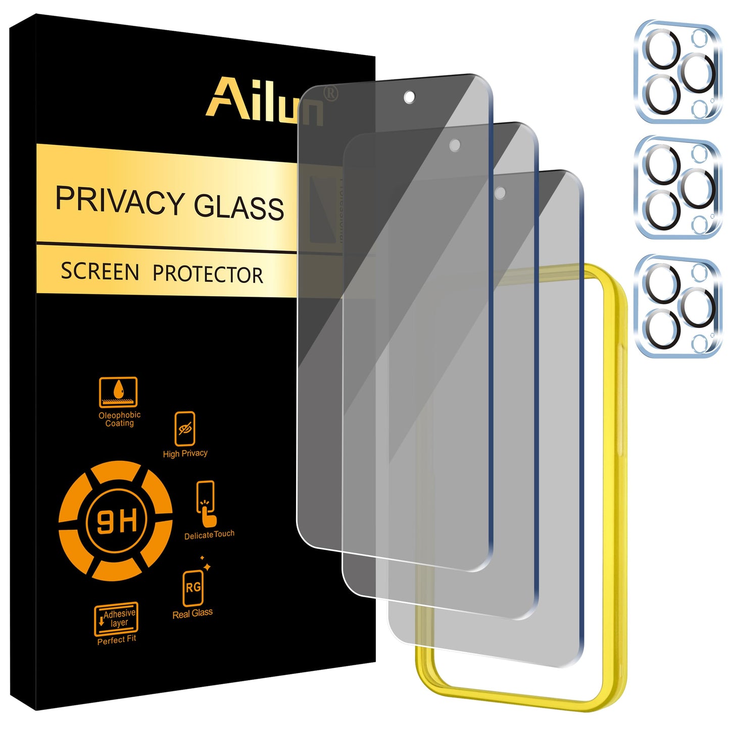 Ailun iPhone 16 Privacy & Lens Protector 3-Pack - Small Enterprise
