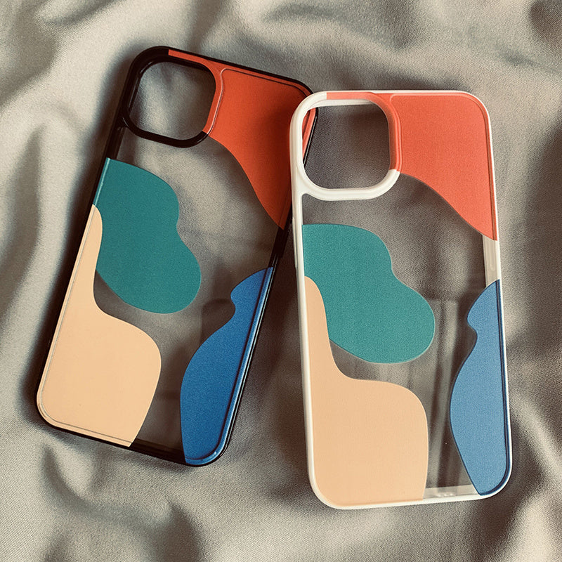 Color Block Contrast Color Geometry Suitable For 13 Mobile Phone Cases - Small Enterprise