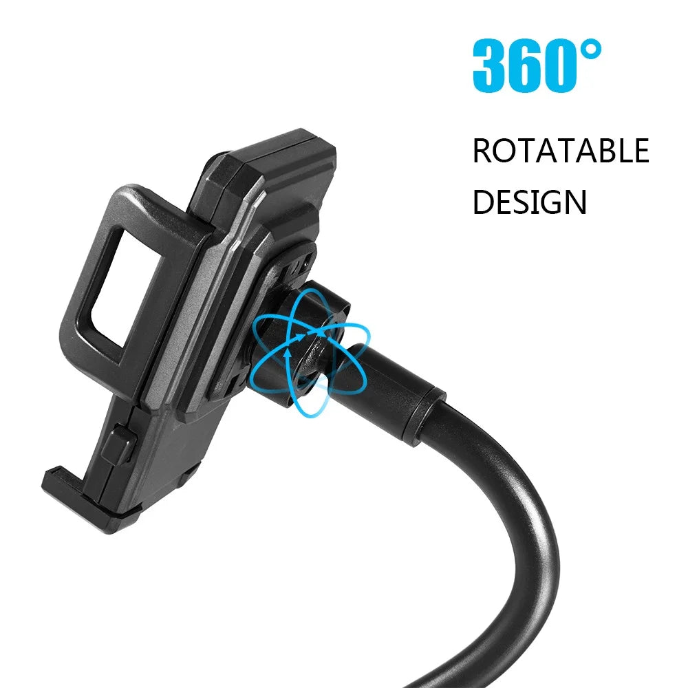 Universal Cup Holder Cell Phone Car Mount with Long Adjustable Arm and Rotatable Cradle with Quick Release Button - Black