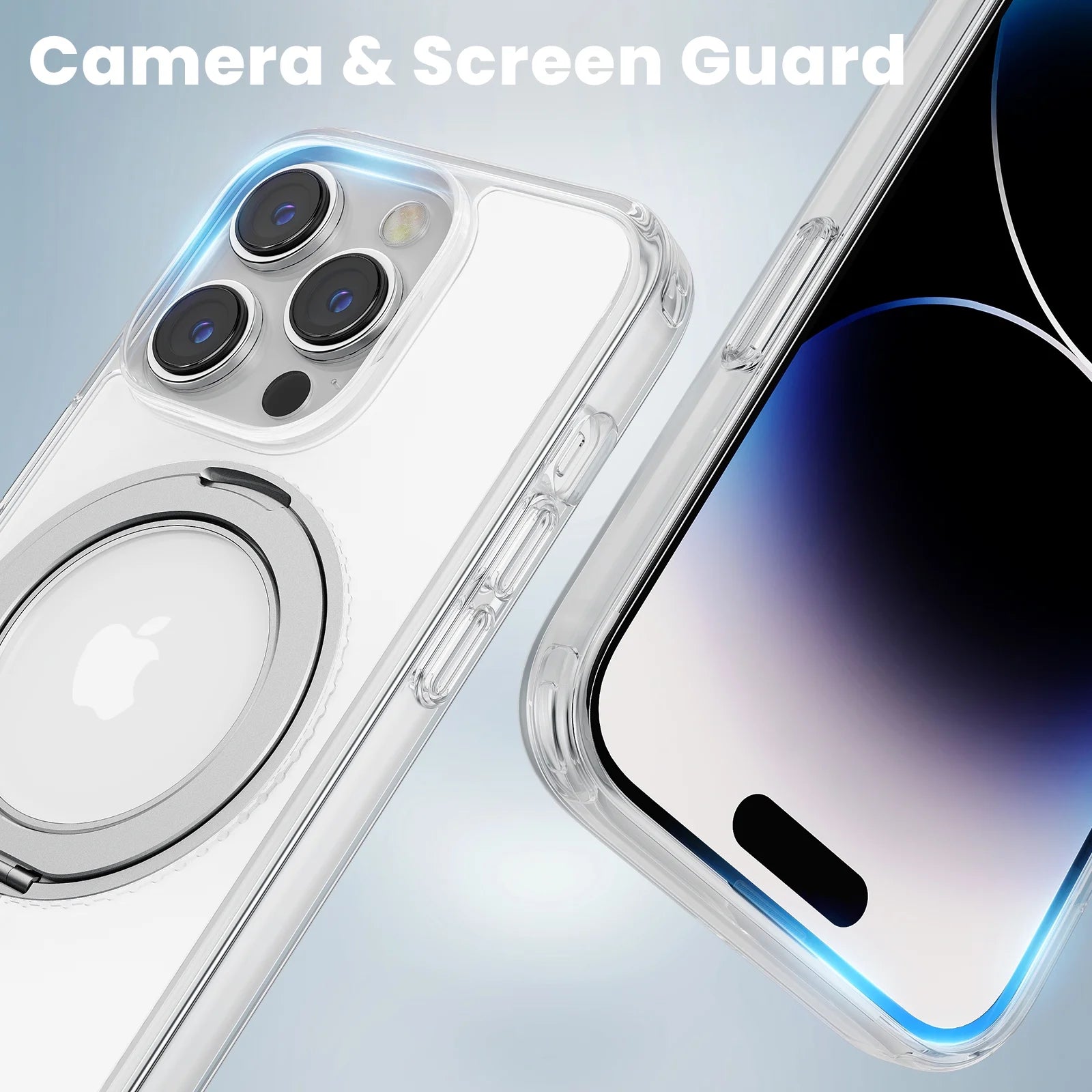 Iphone 14 Pro Case Magsafe Compatible, Acrylic Phone Case with 360° Magnetic Ring Stand