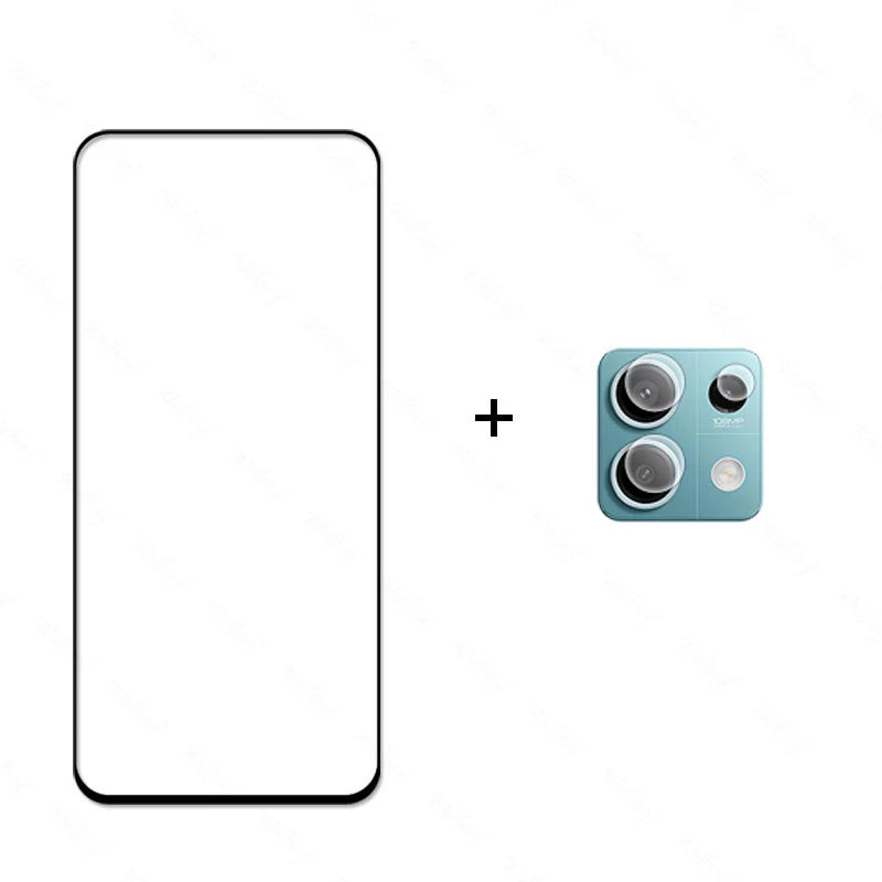 6 in 1 for Redmi Note 13 Glass Tempered Glass Redmi Note 13 Glass Full Cover Screen Protector Camera Film Redmi Note 13