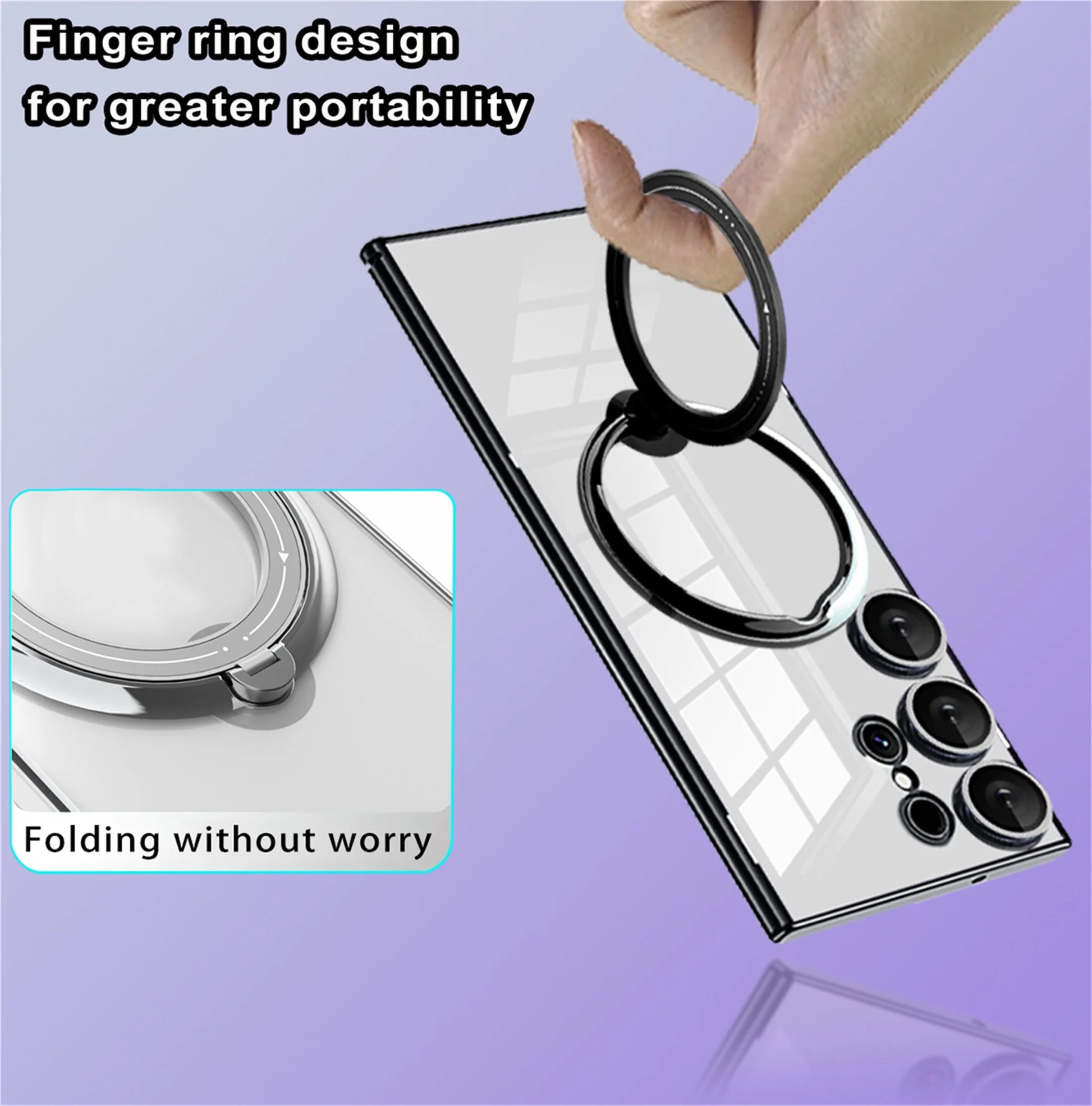 TPU Back Cover Cell Phone Case with Camera Lens Protector for Samsung Galaxy S24 Ultra