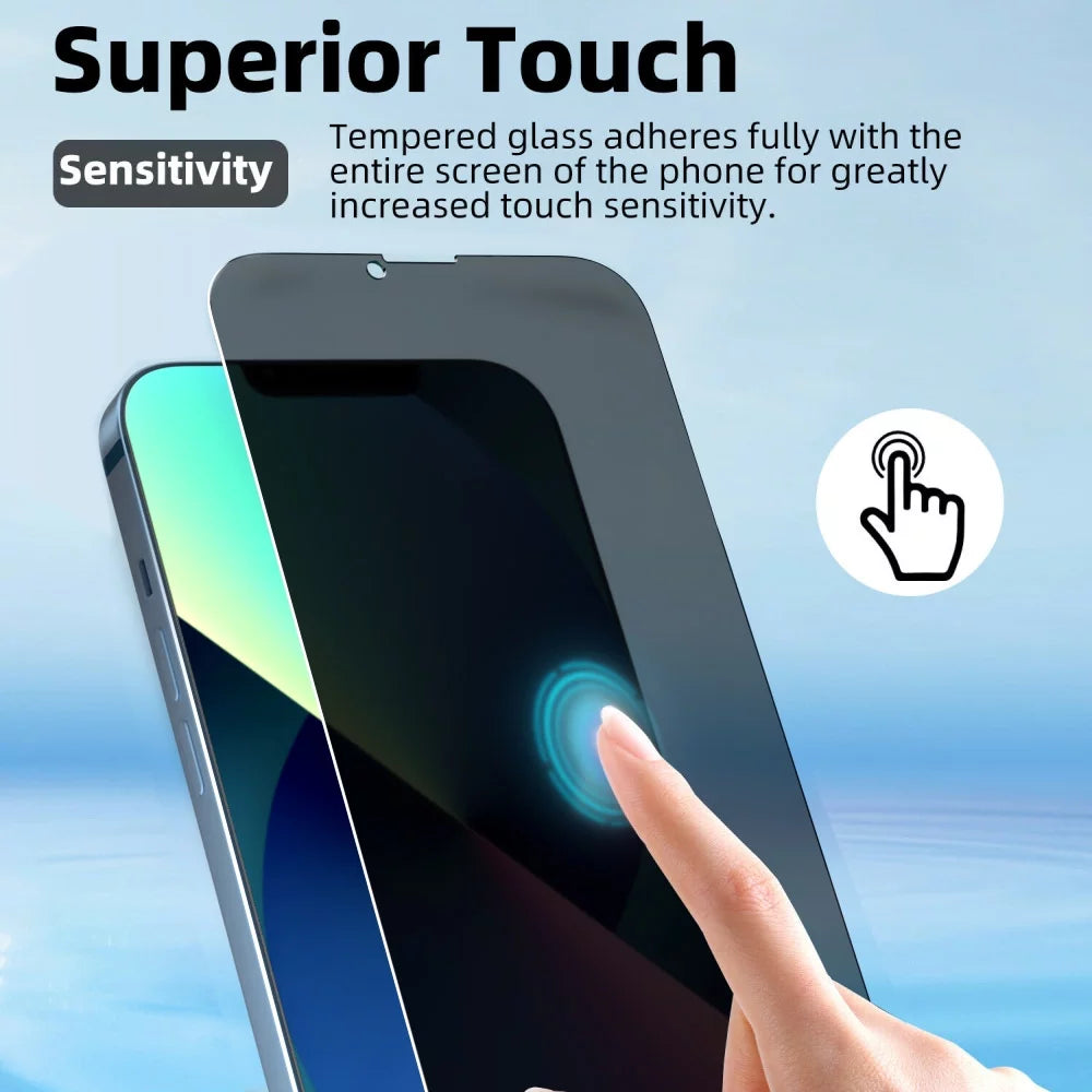 Privacy Screen Protector Compatible with Iphone 13 Mini anti Spy Case Friendly Tempered Glass 9H Black (2 Pack)