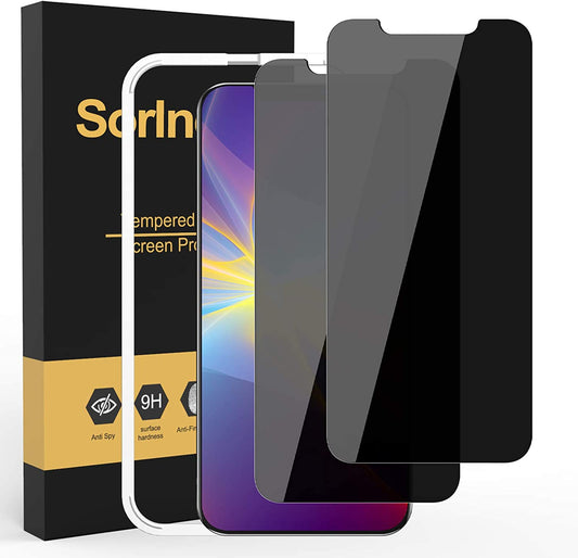 (2 Pack Privacy Screen Protector for Iphone 12 Pro Max, anti Spy Tempered Glass Screen Protector, Touch Sensitive, Bubble-Free, Case Friendly, with Easy Installation Tray