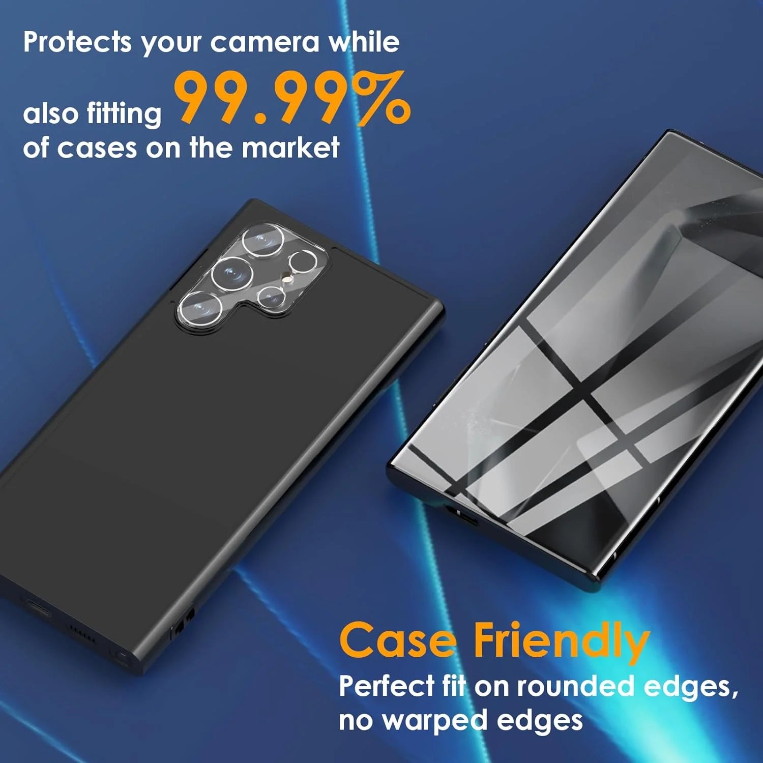 3 Pack for Samsung Galaxy S24 Ultra Screen Protector with 2 Pack Transparent Lens Protector for Samsung S24 Ultra Touch Sensitive Bubble Free(3+2 Pack)