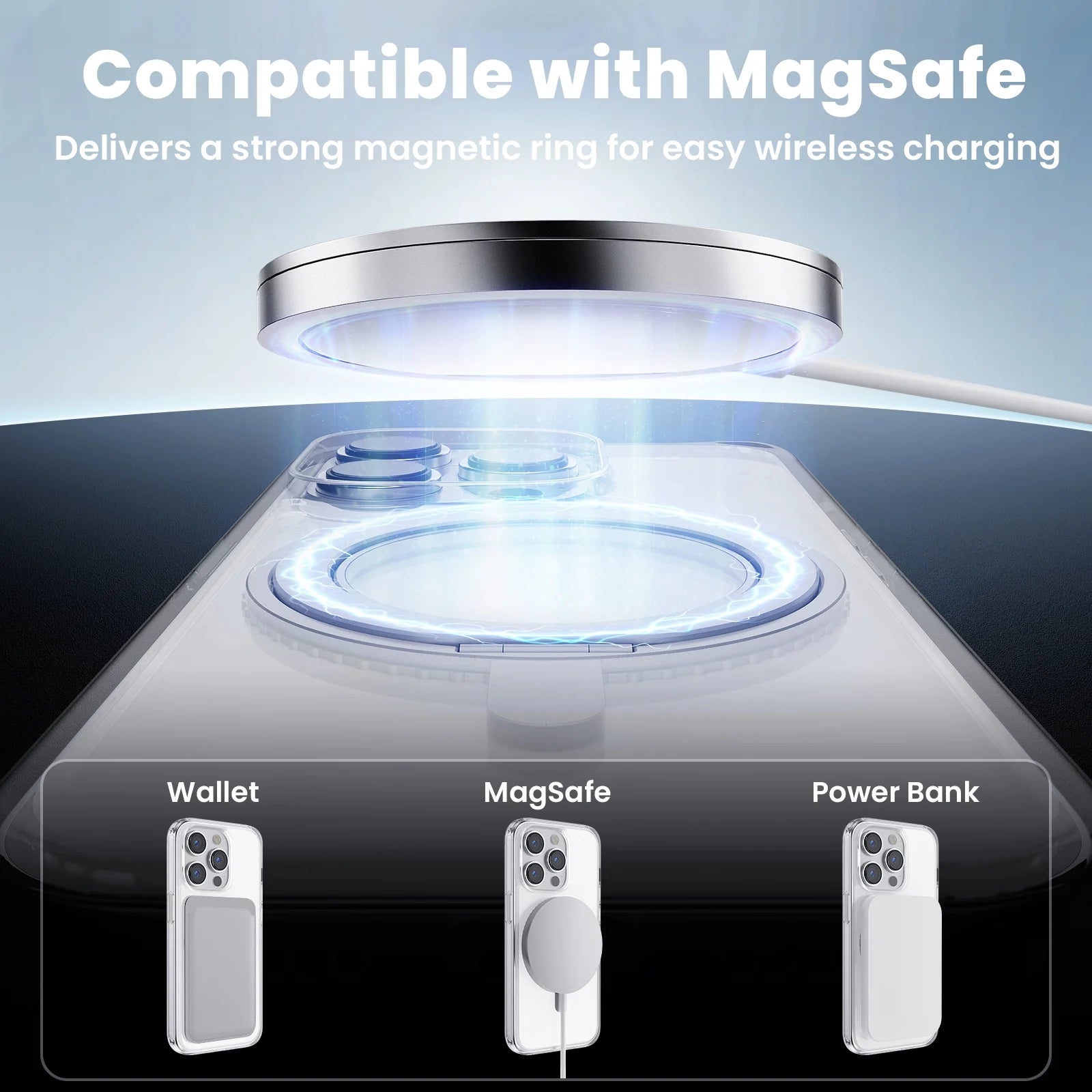 Iphone 14 Pro Case Magsafe Compatible, Acrylic Phone Case with 360° Magnetic Ring Stand