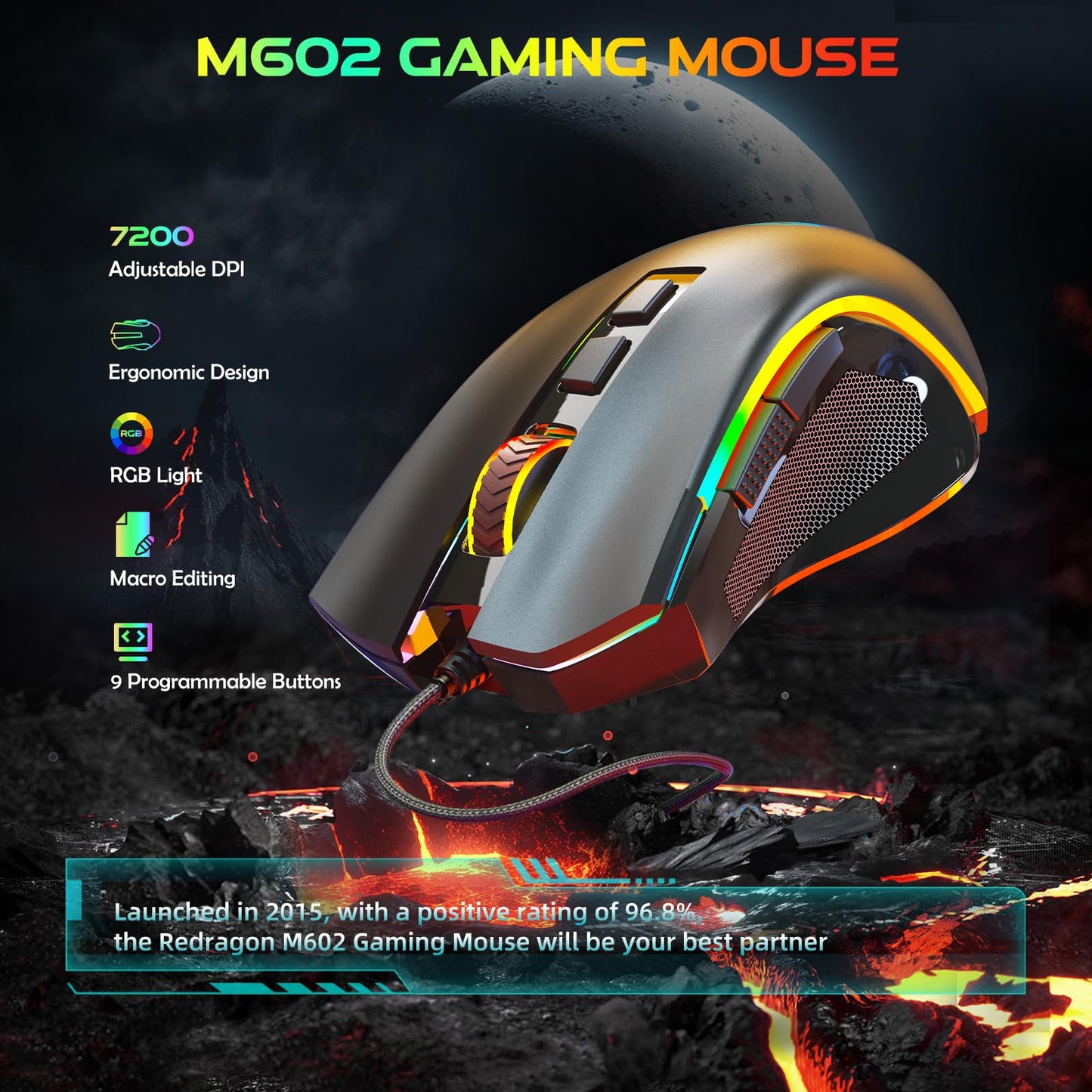 Griffin Pro: Wireless RGB Gaming Mouse 7200 DPI