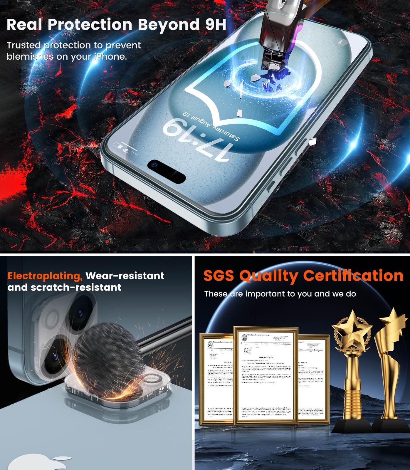 iPhone 13 4-Pack Privacy Glass Shield - Military Grade - Small Enterprise