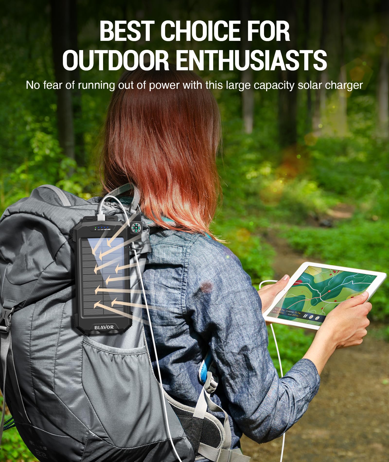 BLAVOR SolarPower 10K: Fast Portable Charger & Light - Small Enterprise