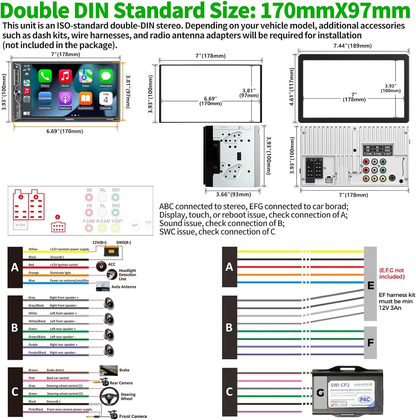 QLEDSync 7 Car Stereo: Wireless CarPlay & Android