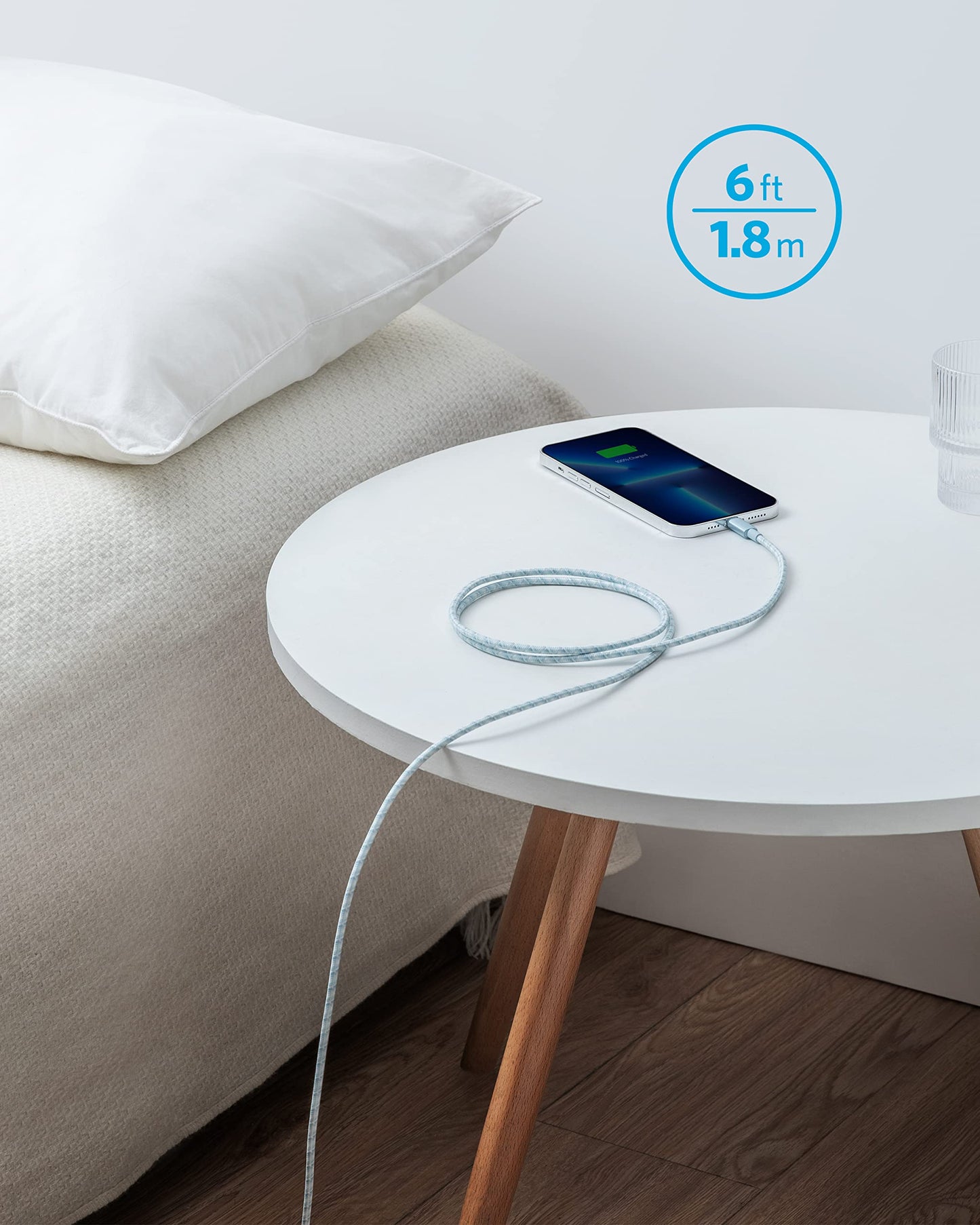 Anker SwiftCharge Nylon USB-C to Lightning Cord 3.3ft