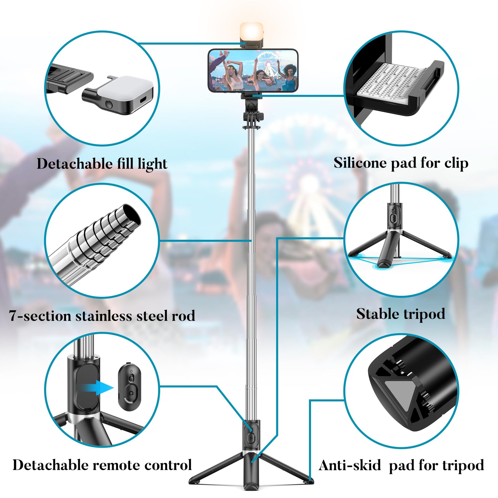 SelfieStickPro 41 with wireless remote and tripod stand for all phone models. - Small Enterprise