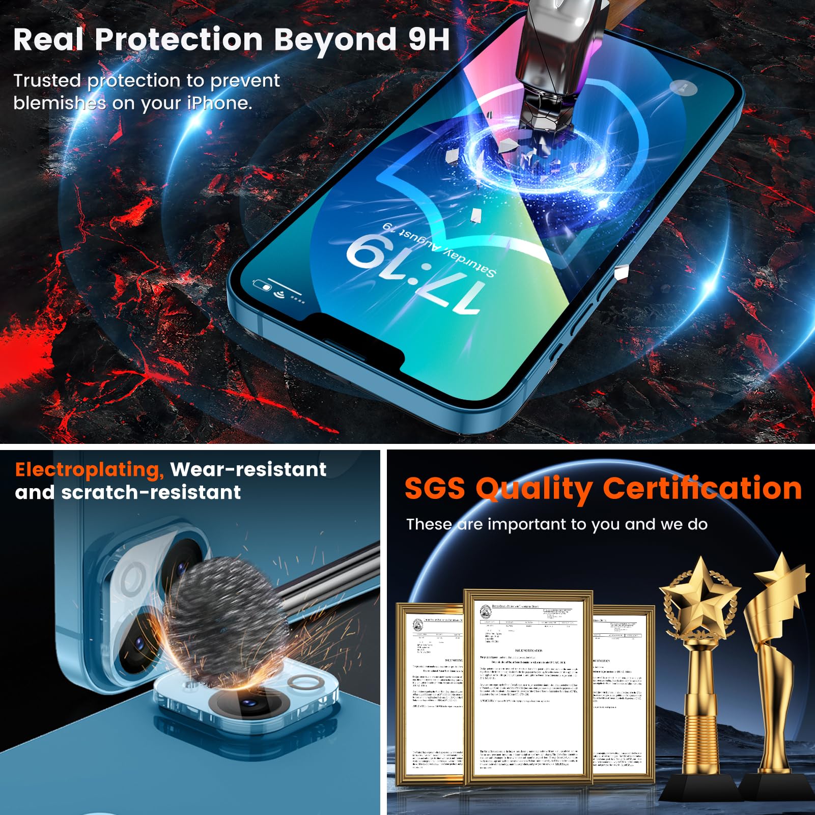 iPhone 13 4-Pack Privacy Glass Shield - Military Grade - Small Enterprise