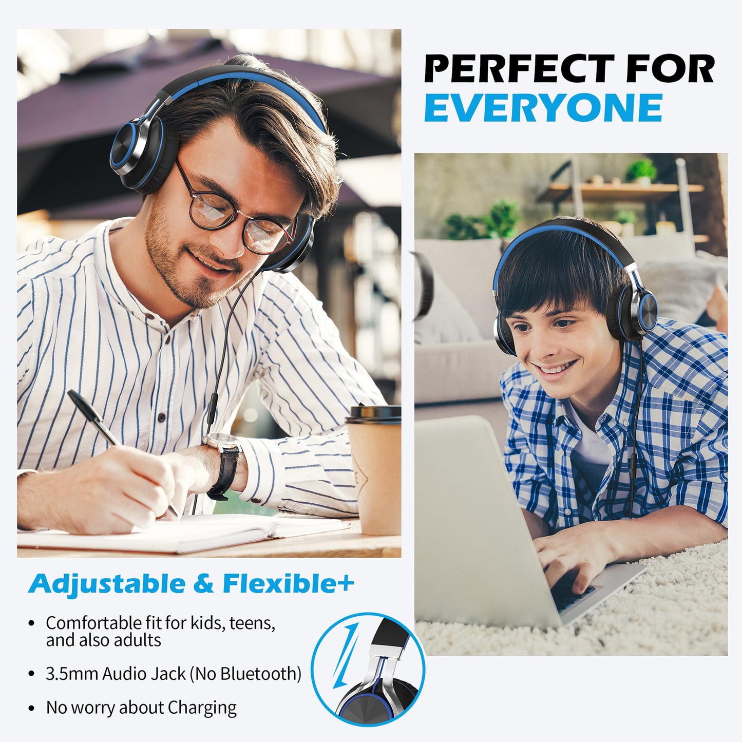 KidTunes Headset - Black Blue - Small Enterprise