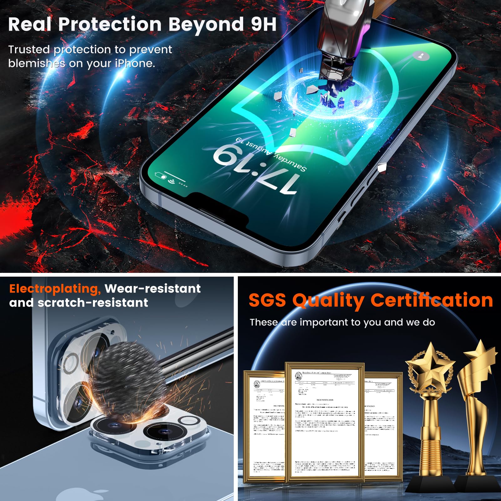 iPhone 13 4-Pack Privacy Glass Shield - Military Grade - Small Enterprise