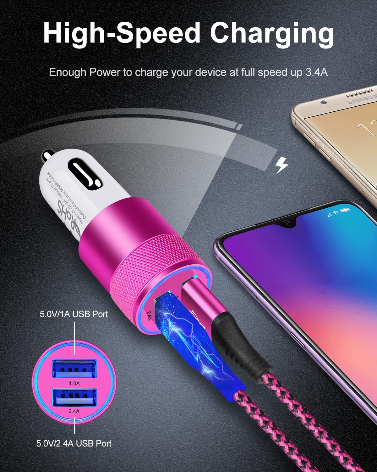 DualBoost Car Charger: Fast 3.4A 2-Pack USB Adapter