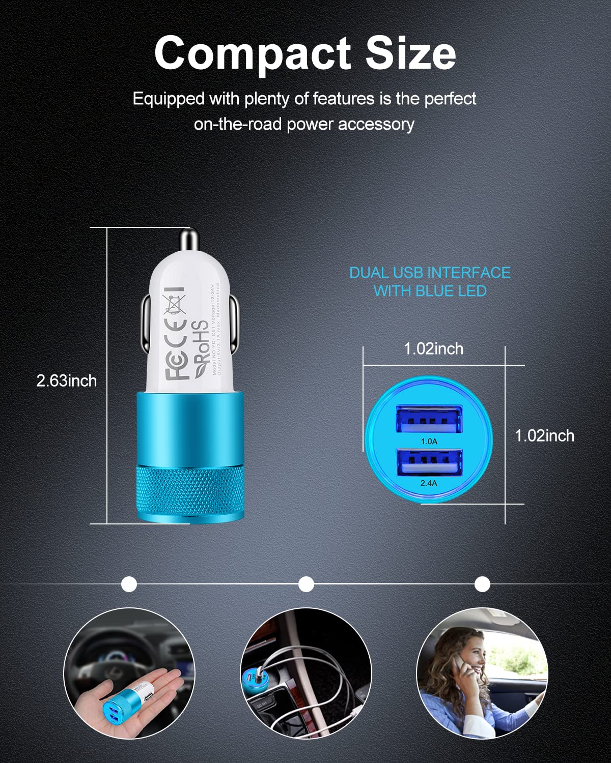 DualBoost Car Charger: Fast 3.4A 2-Pack USB Adapter